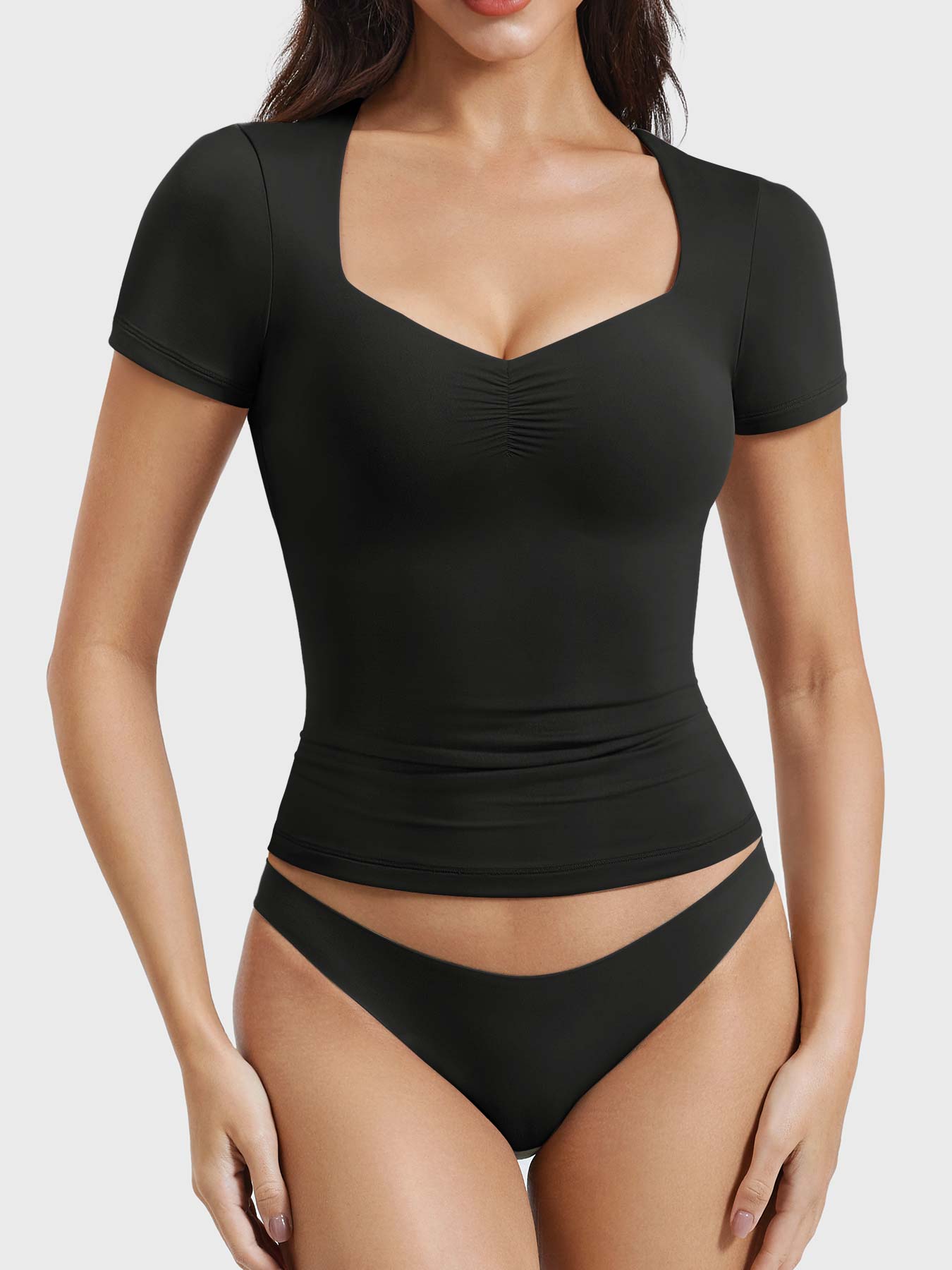 YGLEO Livia Sweetheart Neck Top