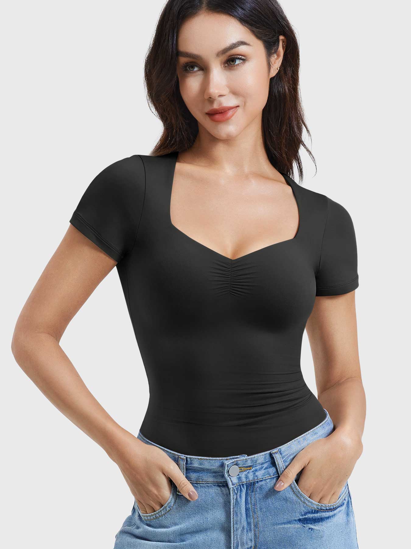 YGLEO Livia Sweetheart Neck Top