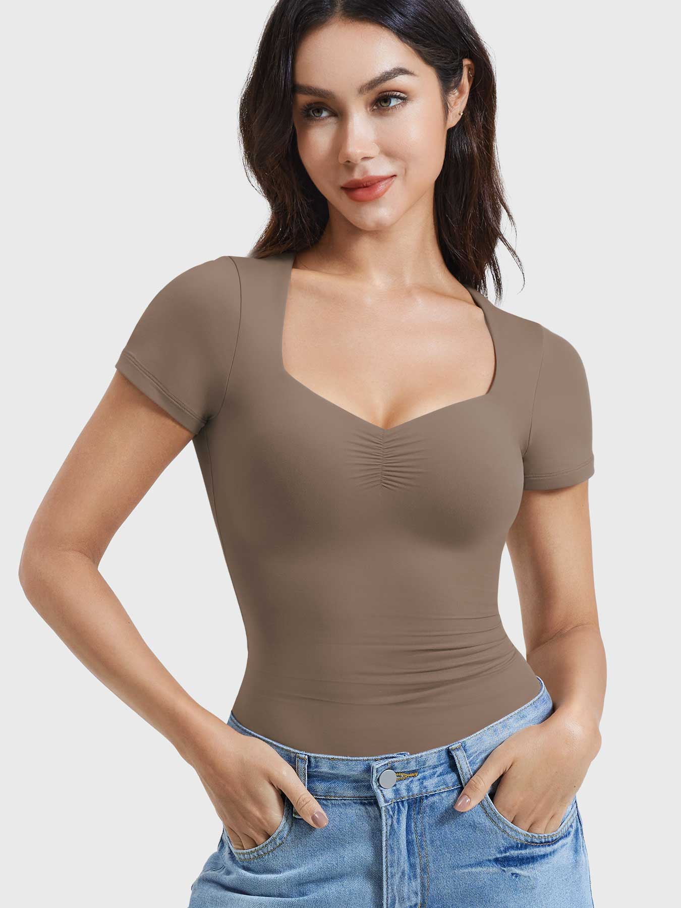 YGLEO Livia Sweetheart Neck Top