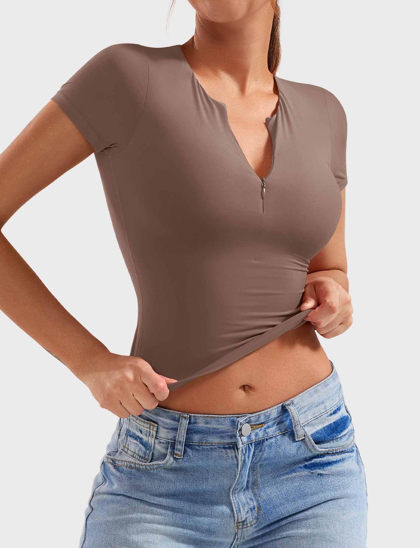 YGLEO Laurisa Zip Up Crop Top