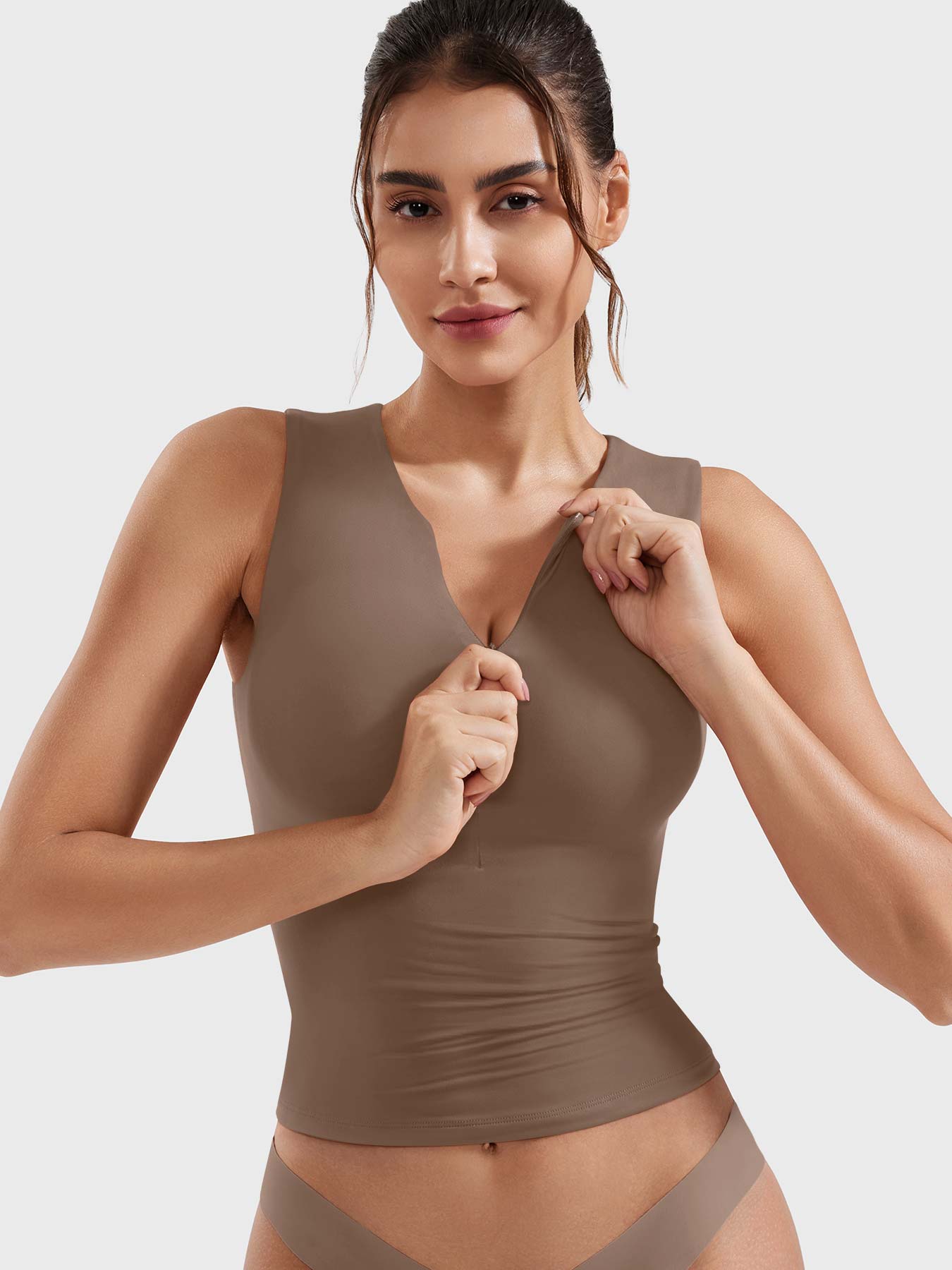 YGLEO Laurisa Half Zip Tank Top