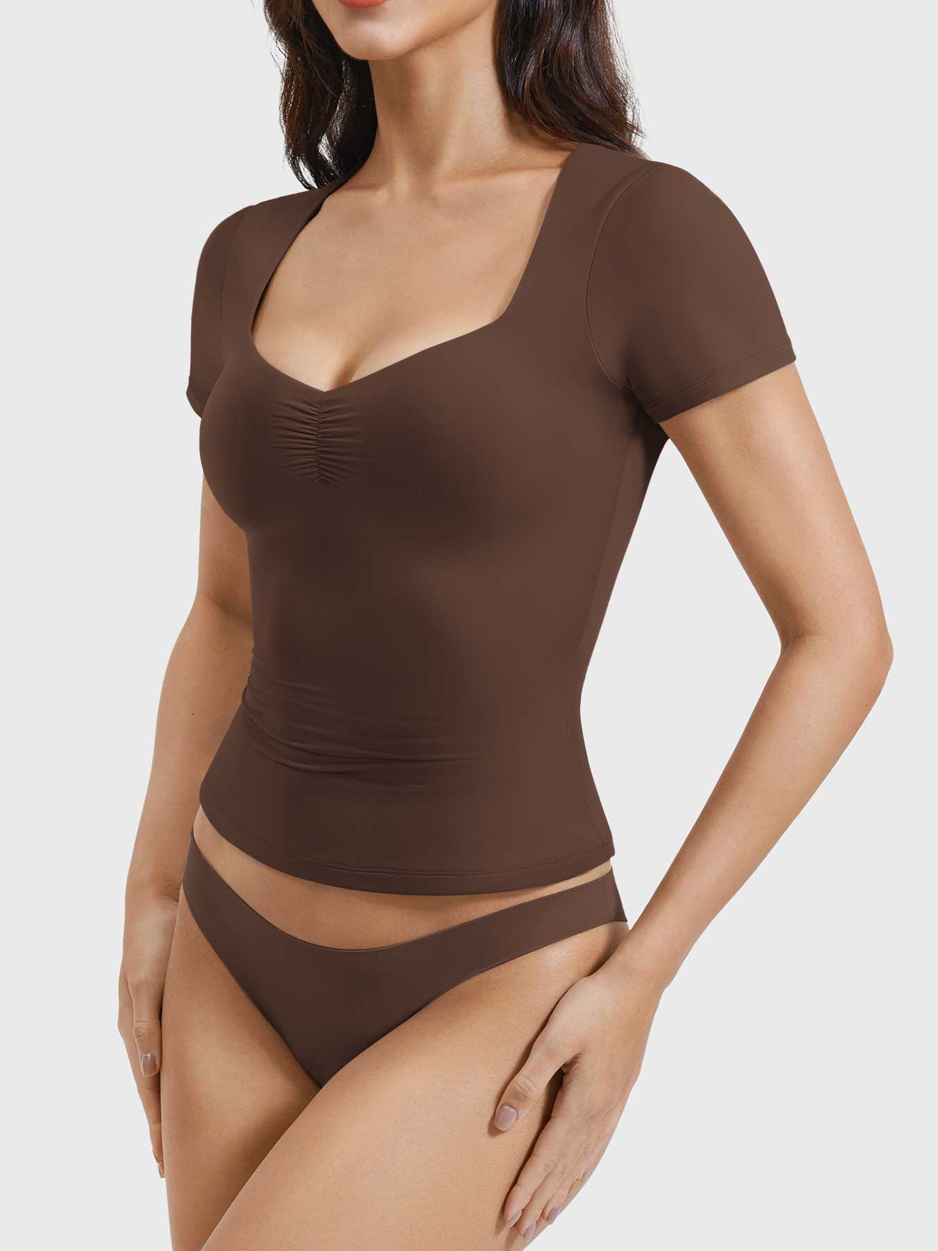 YGLEO Livia Sweetheart Neck Top