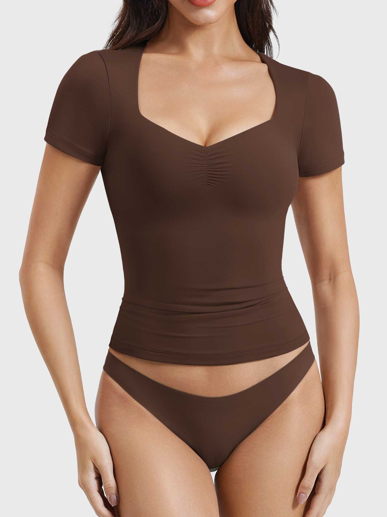 YGLEO Livia Sweetheart Neck Top