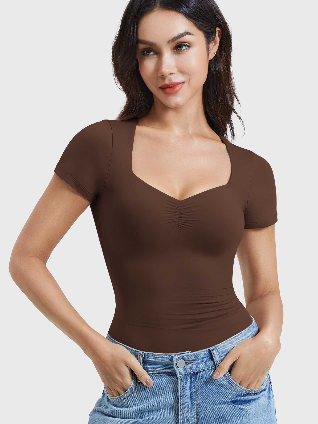 YGLEO Livia Sweetheart Neck Top