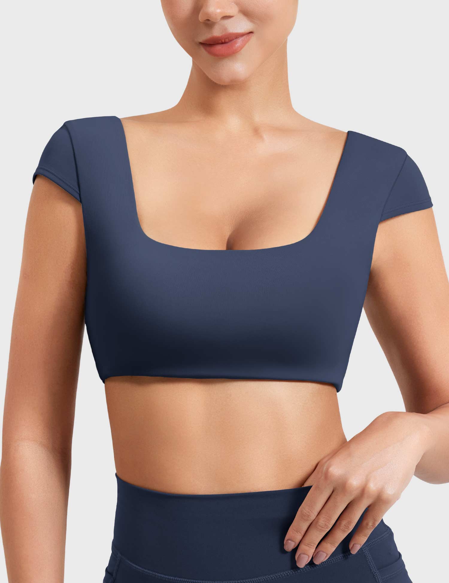 YGLEO Slice Open Back Crop Top