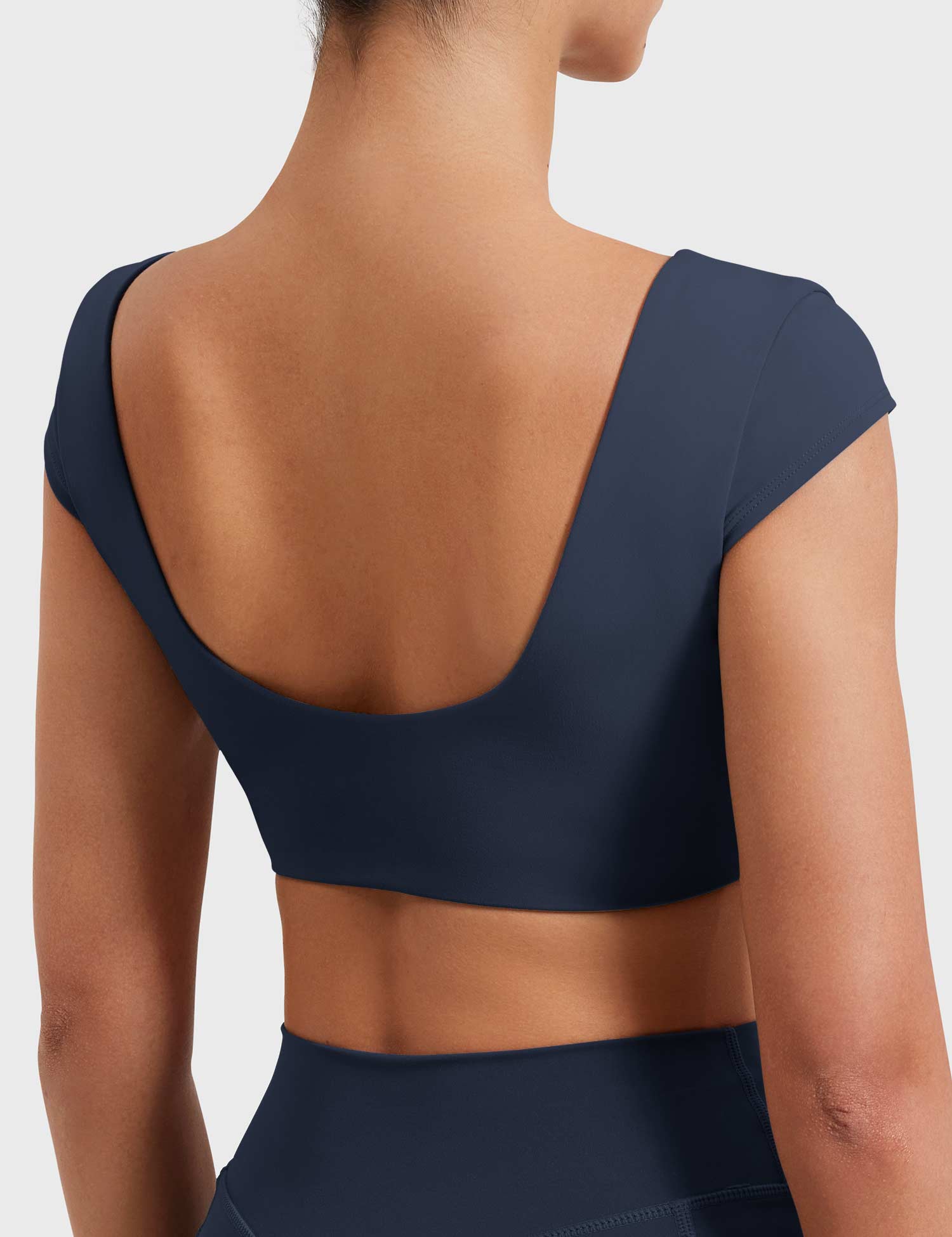 YGLEO Slice Open Back Crop Top