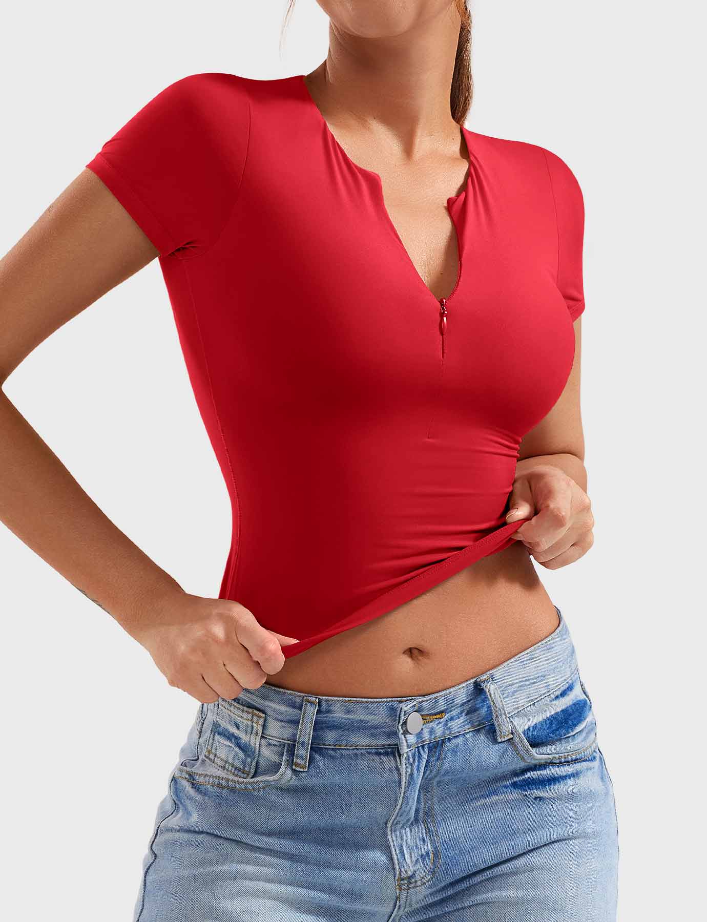 YGLEO Laurisa Zip Up Crop Top