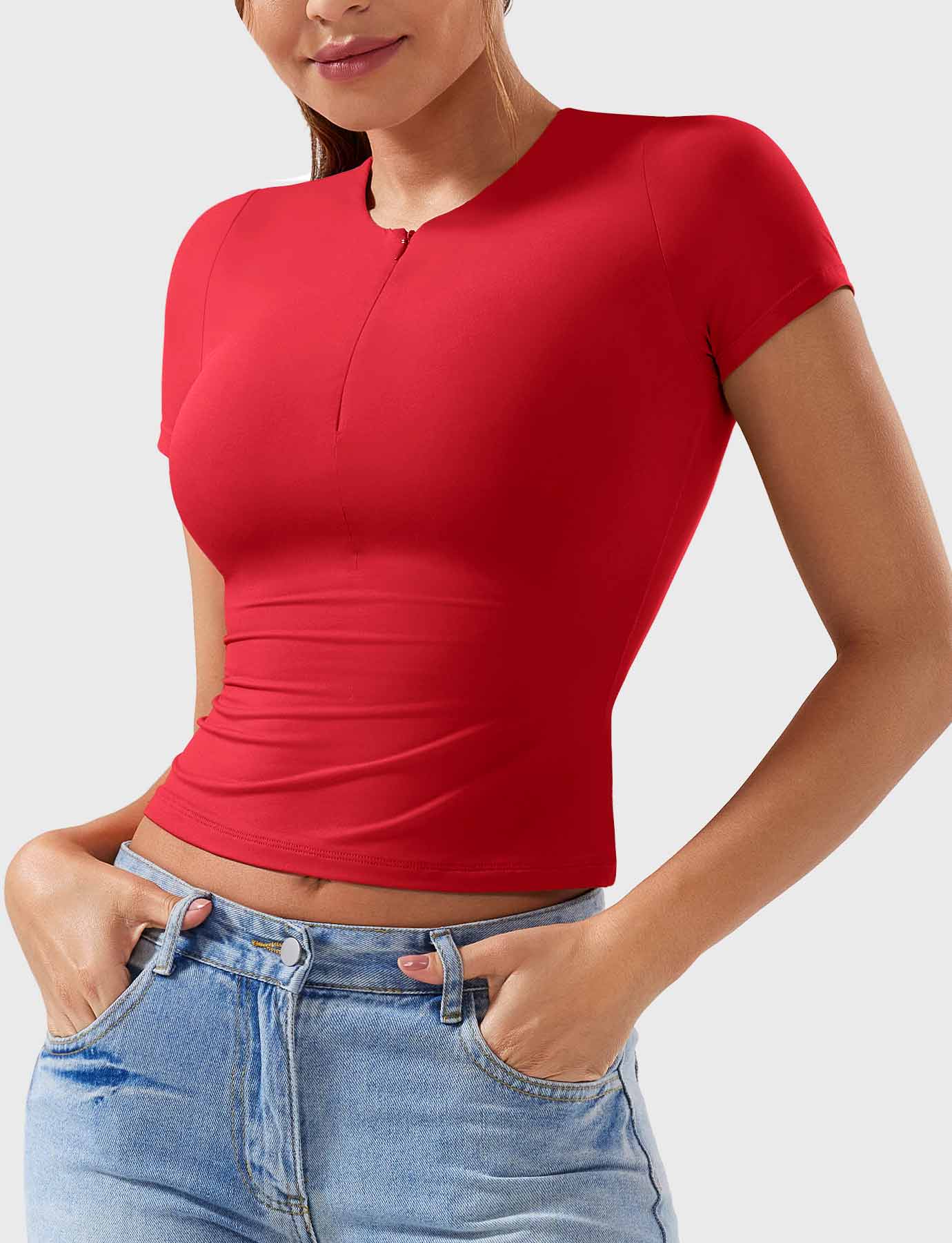YGLEO Laurisa Zip Up Crop Top
