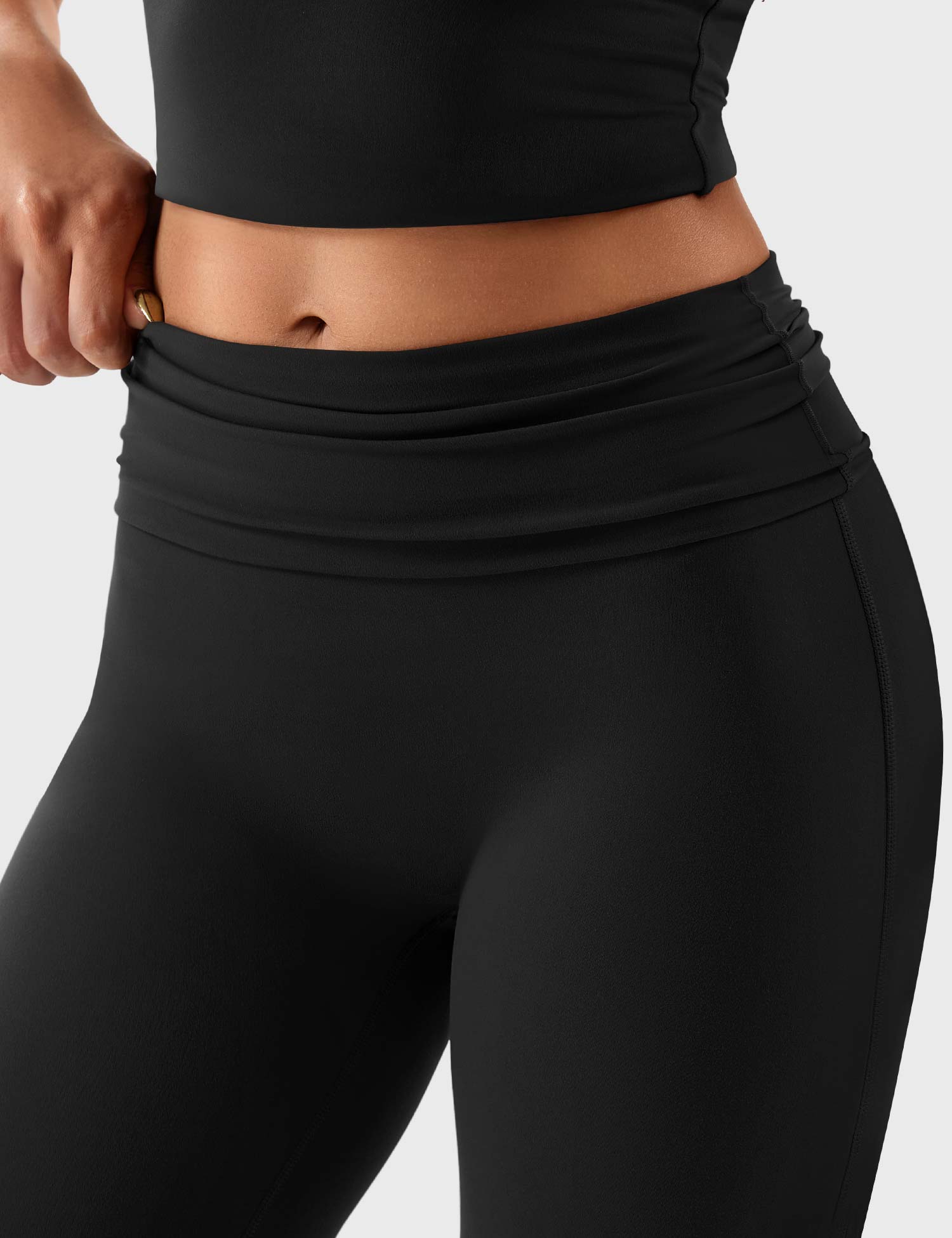 YGLEO Romola Fold Over Flare Leggings
