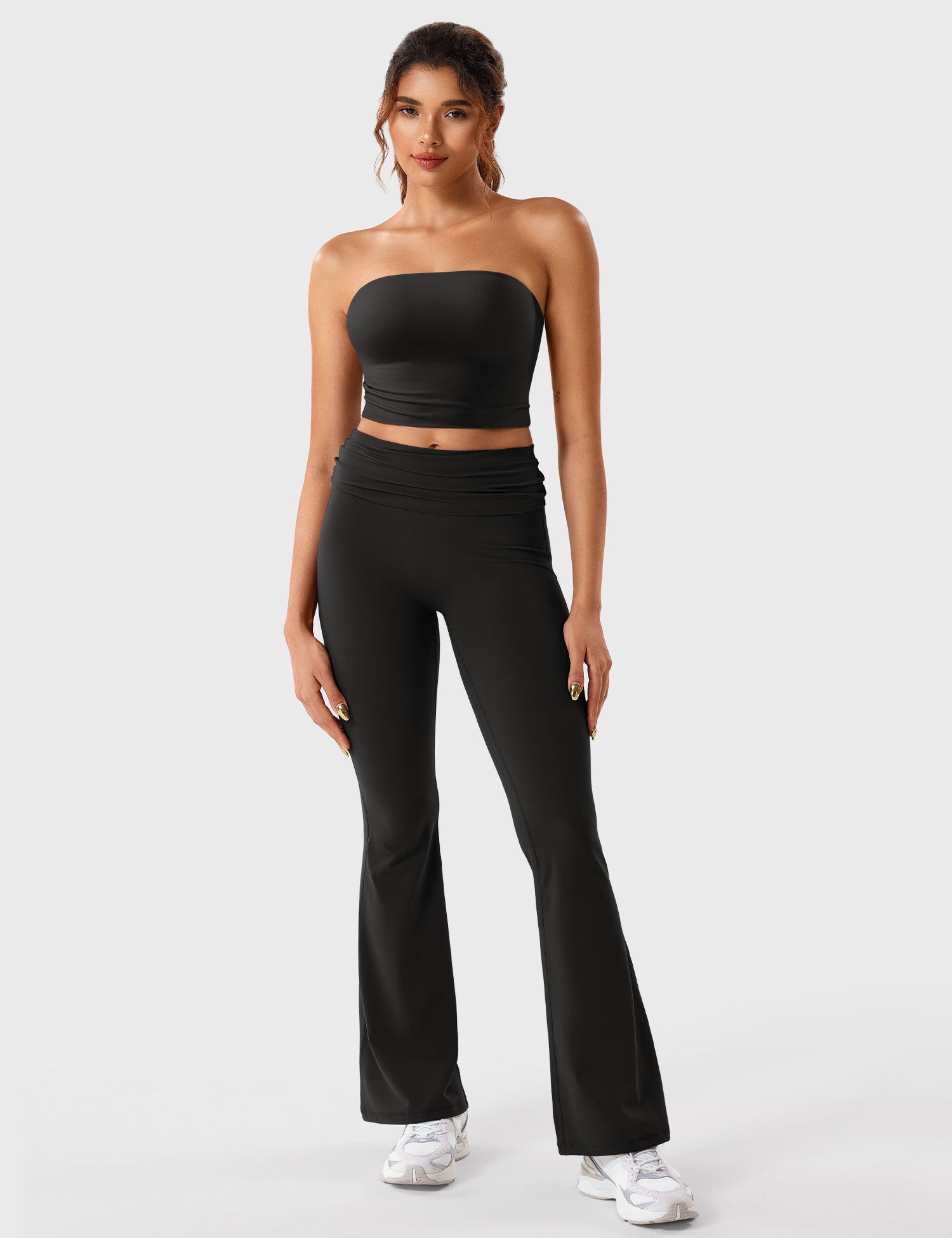 YGLEO Romola Fold Over Flare Leggings