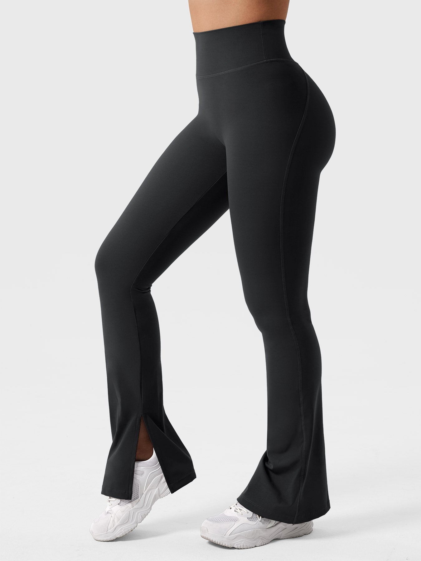 YGLEO Nasreen Flare Split Hem Leggings