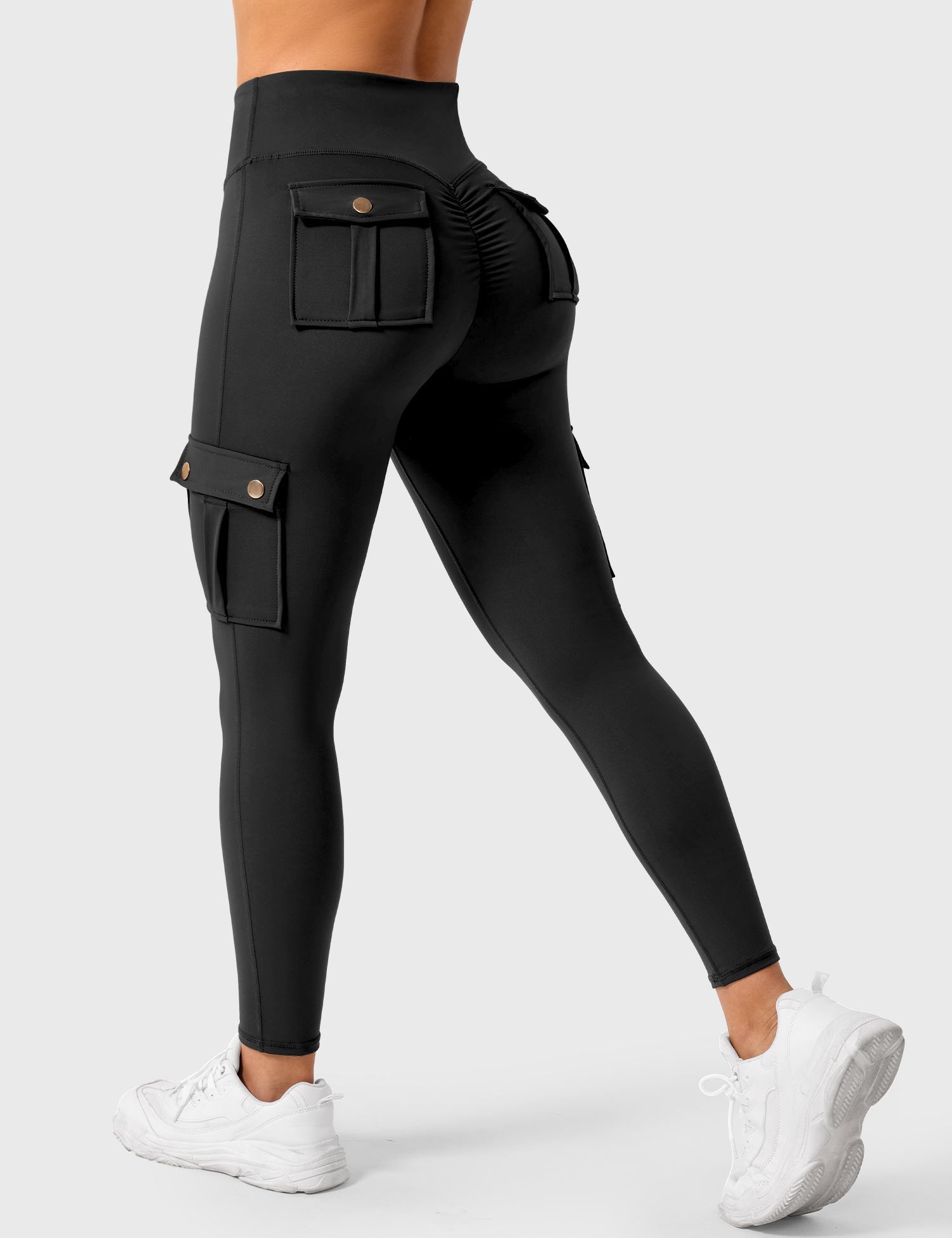 YGLEO Cargo Scrunch Leggings with Pockets