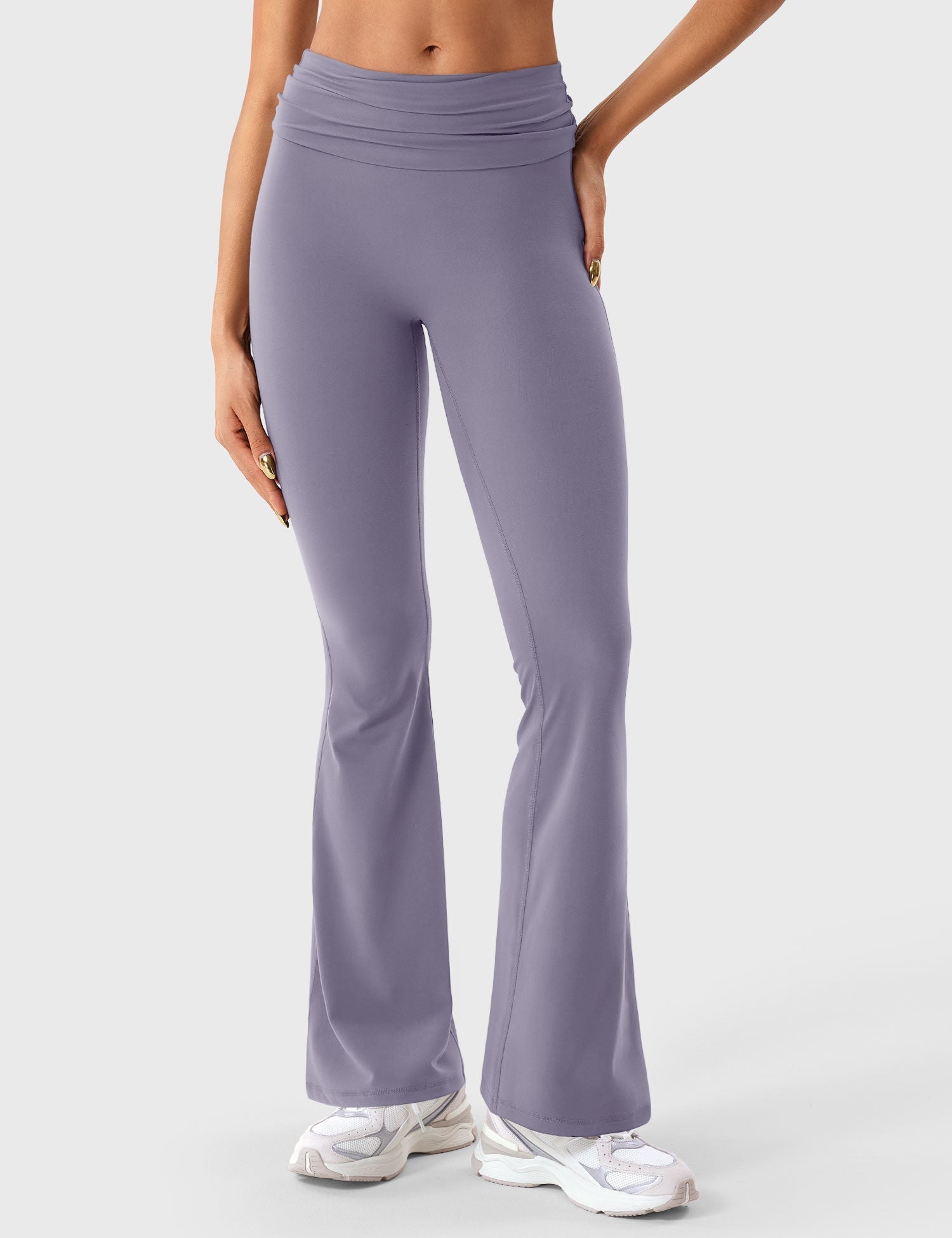 YGLEO Romola Fold Over Flare Leggings
