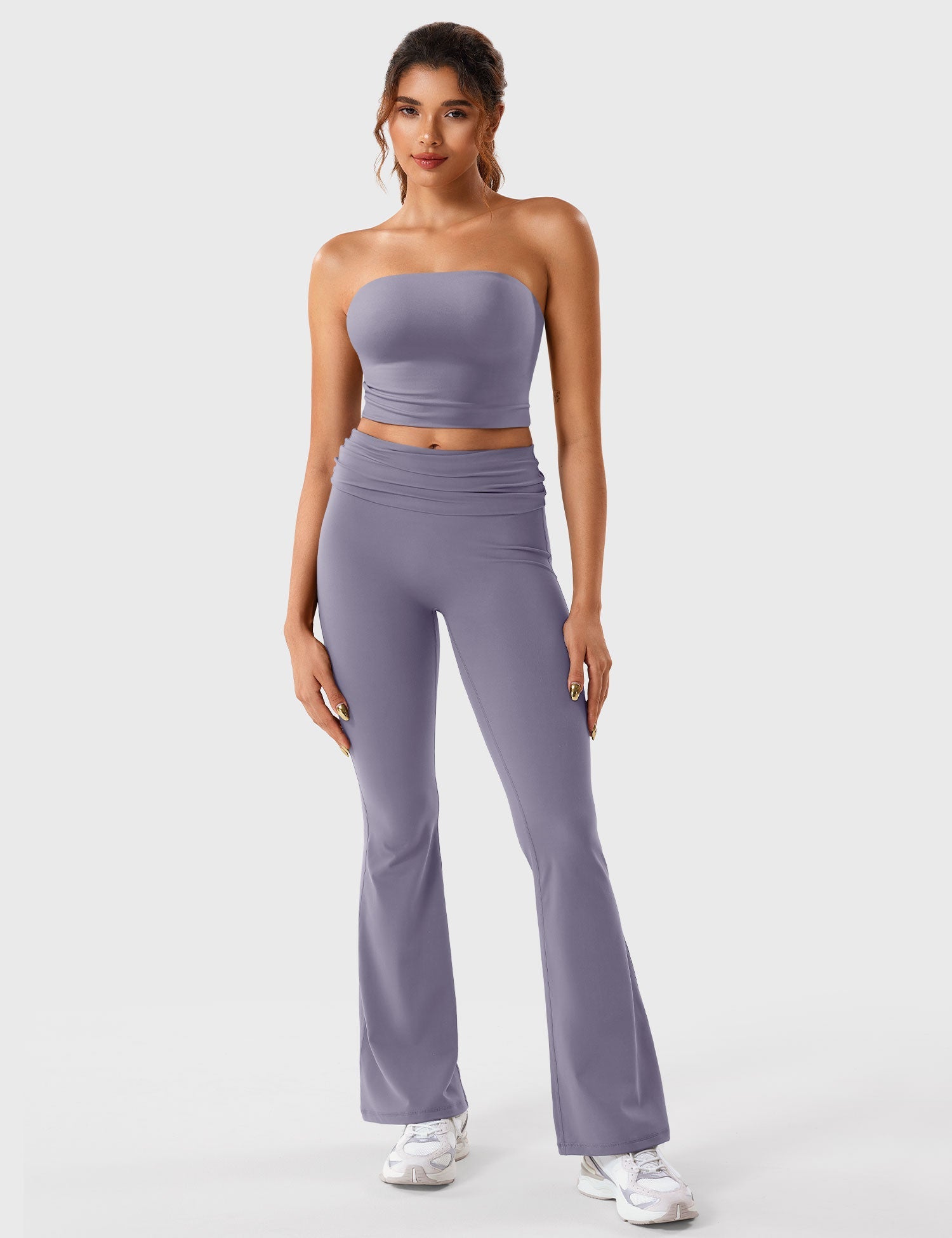 YGLEO Romola Fold Over Flare Leggings