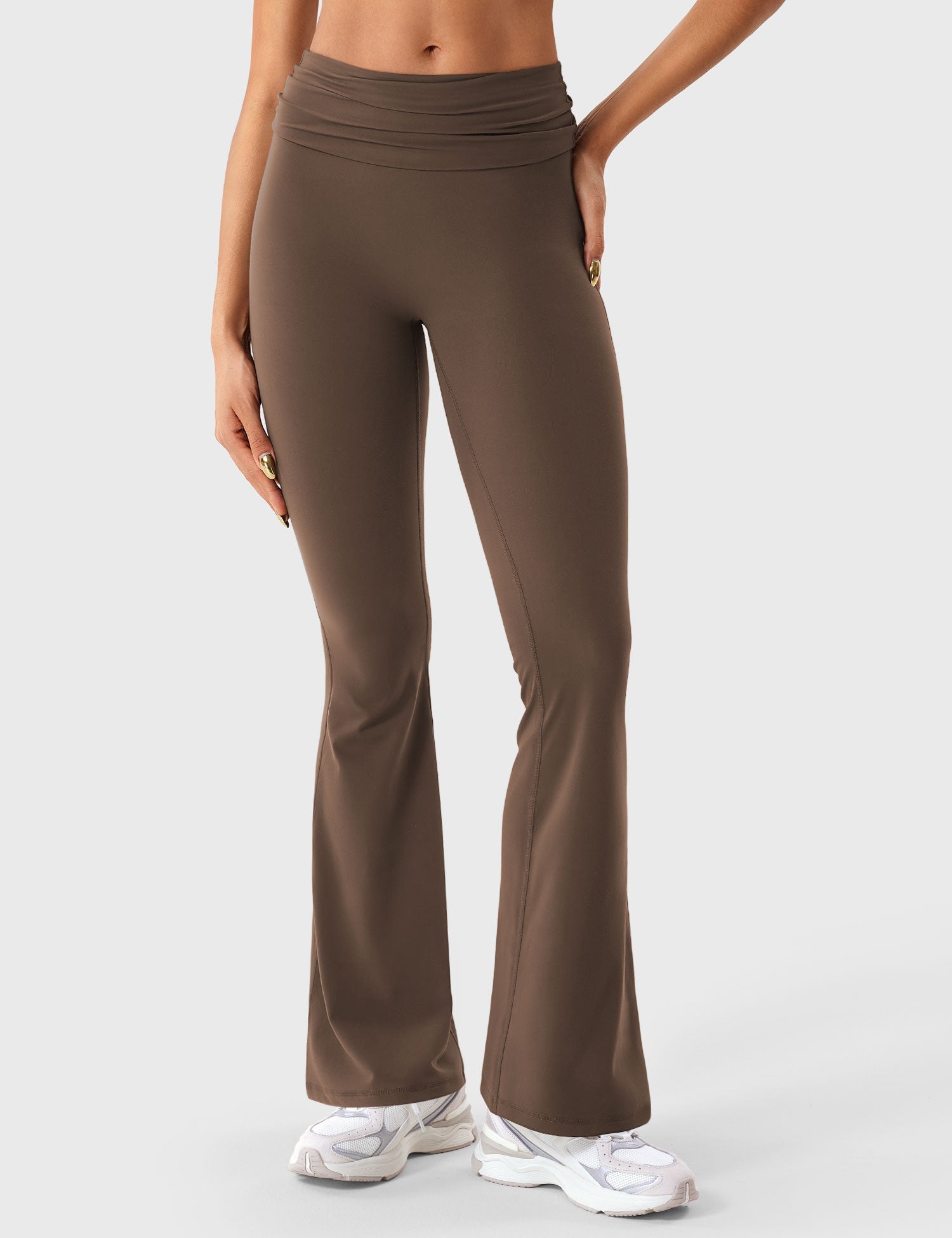 YGLEO Romola Fold Over Flare Leggings
