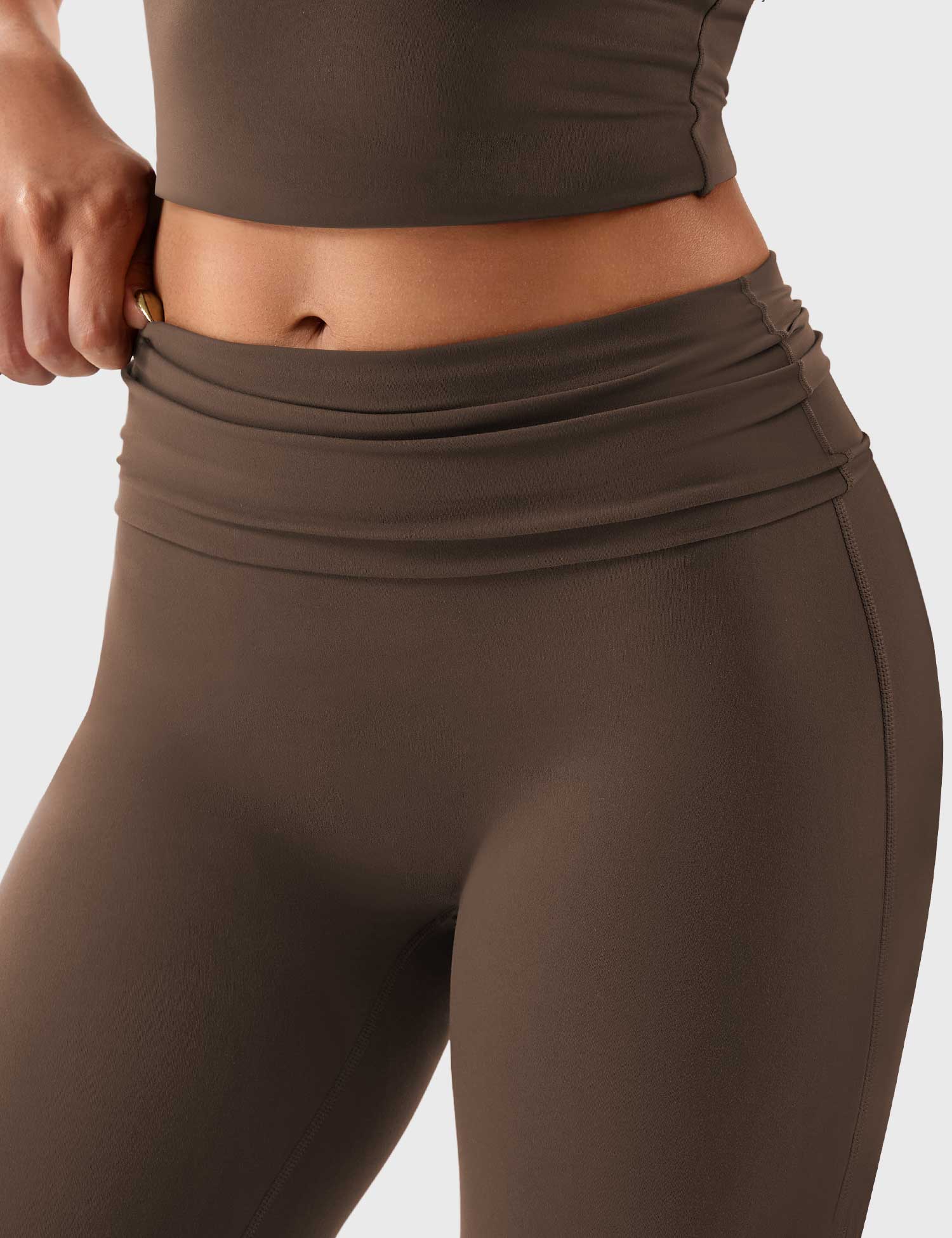 YGLEO Romola Fold Over Flare Leggings