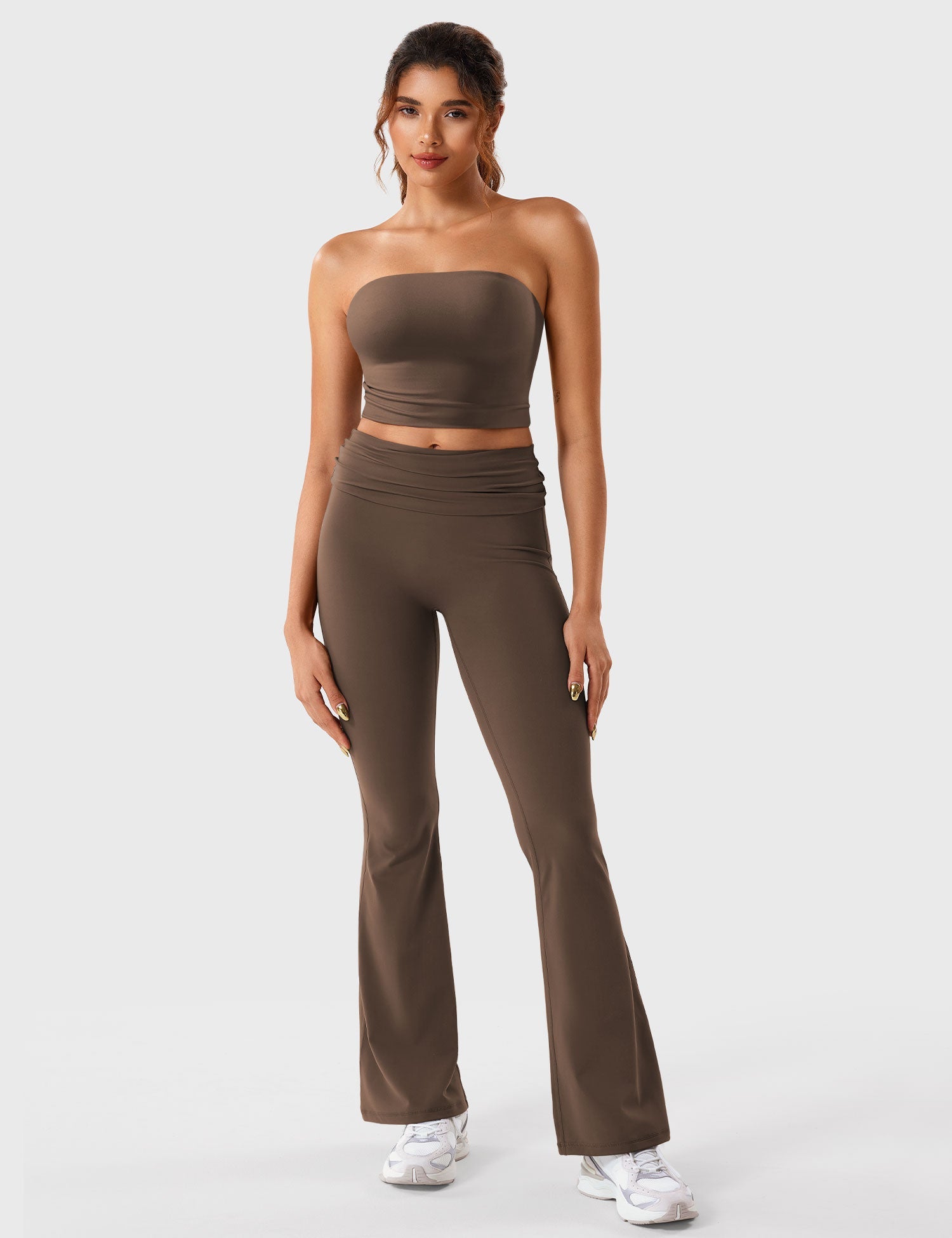 YGLEO Romola Fold Over Flare Leggings