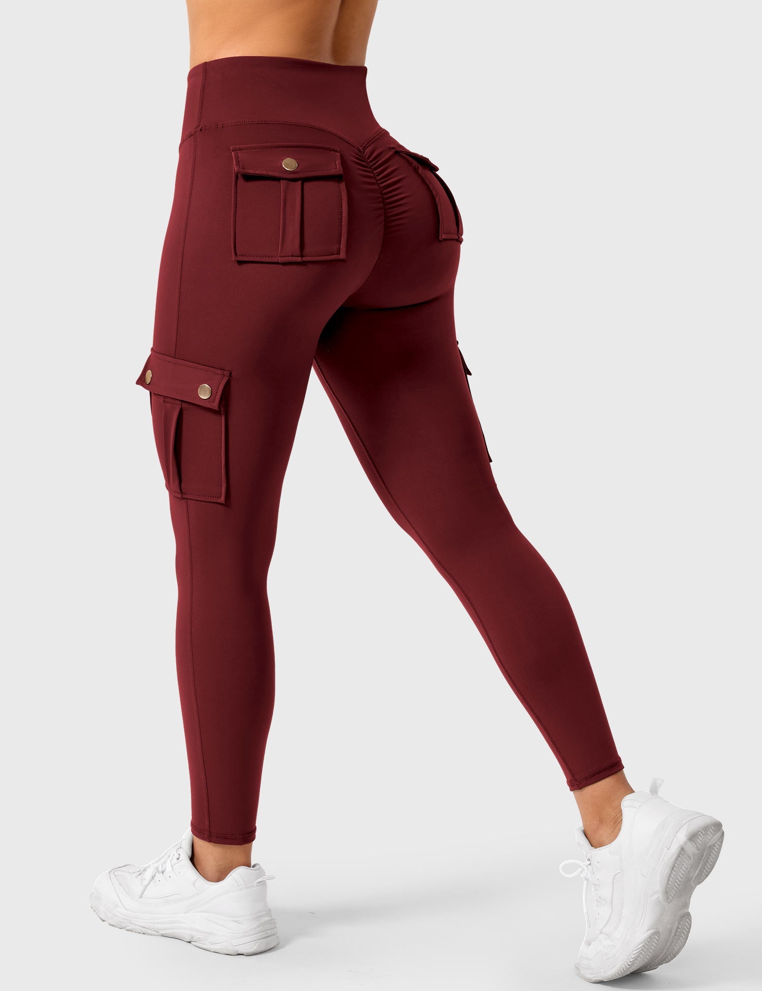 YGLEO Cargo Scrunch Leggings with Pockets