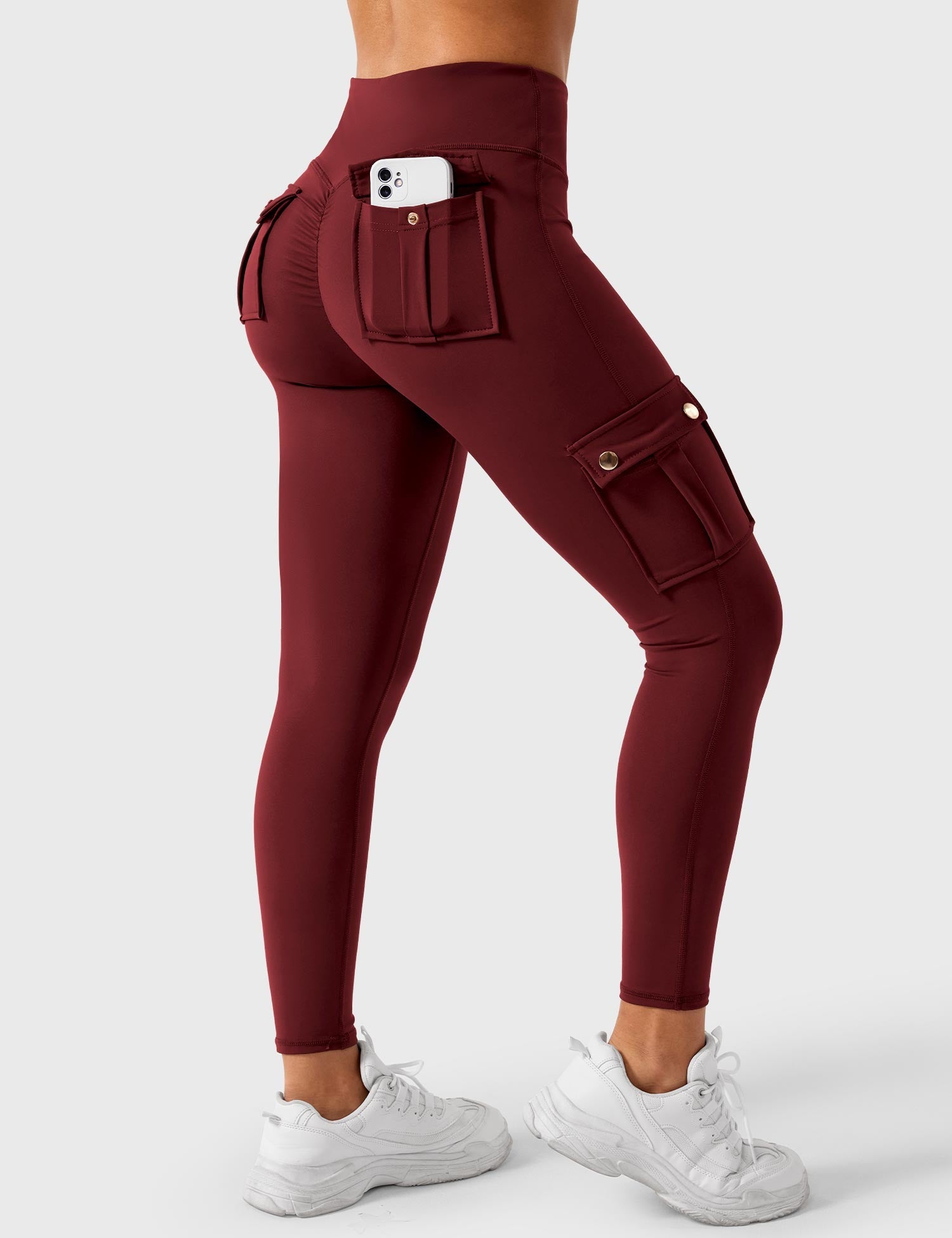 YGLEO Cargo Scrunch Leggings with Pockets