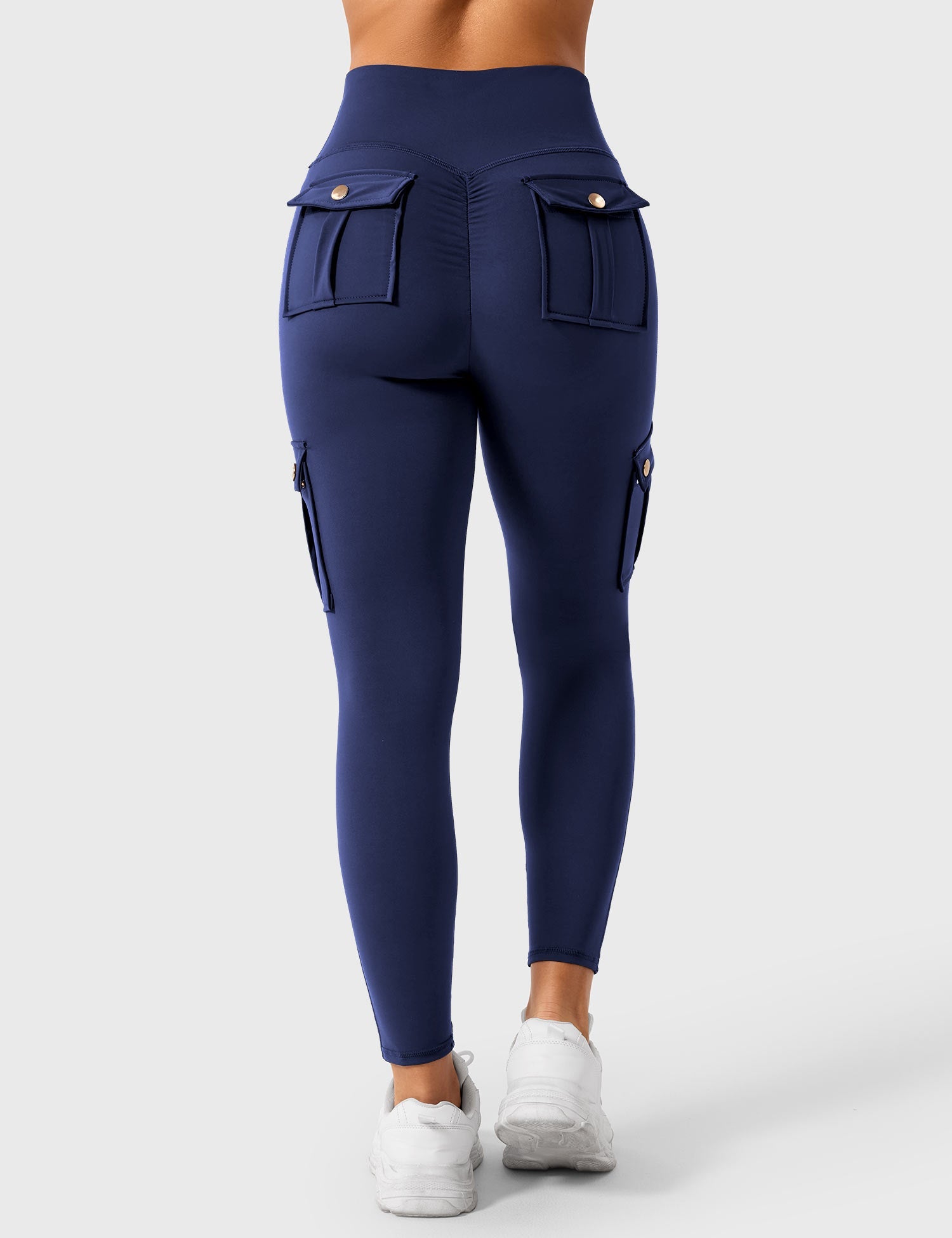 YGLEO Cargo Scrunch Leggings with Pockets