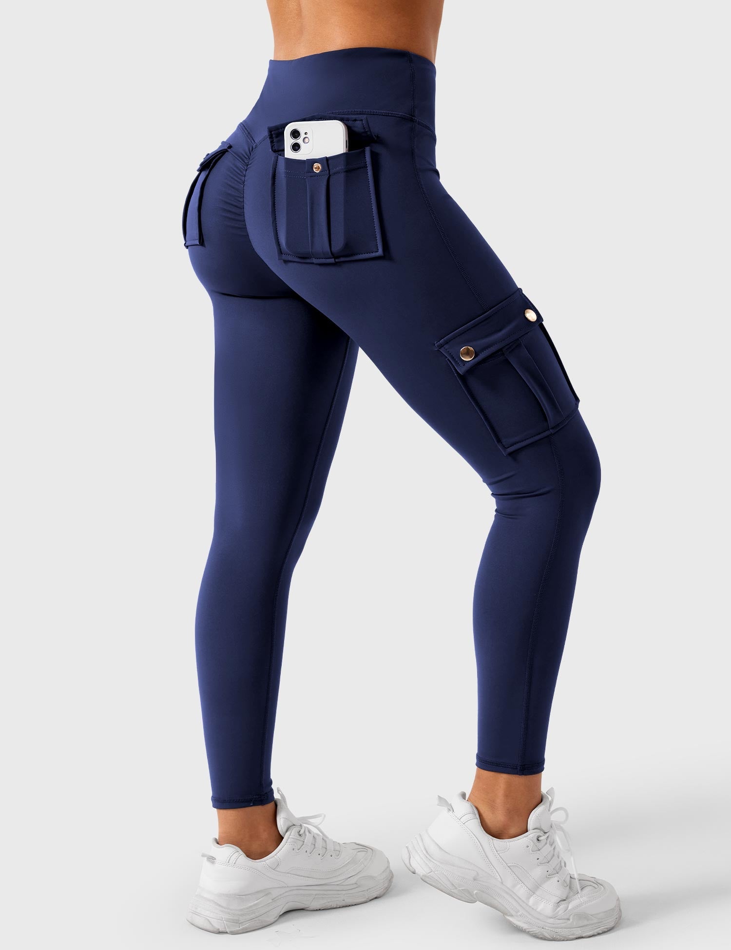 YGLEO Cargo Scrunch Leggings with Pockets