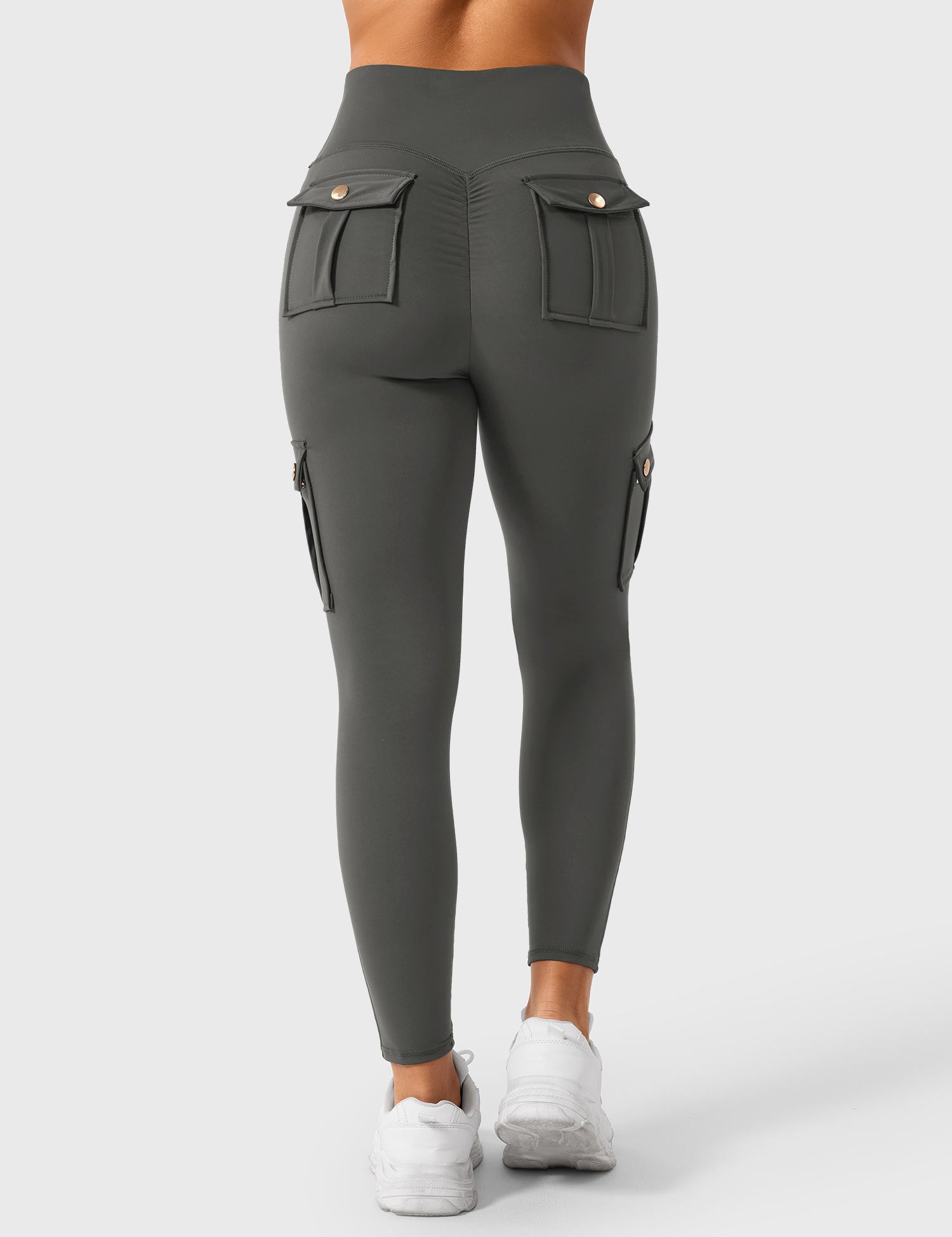 YGLEO Cargo Scrunch Leggings with Pockets