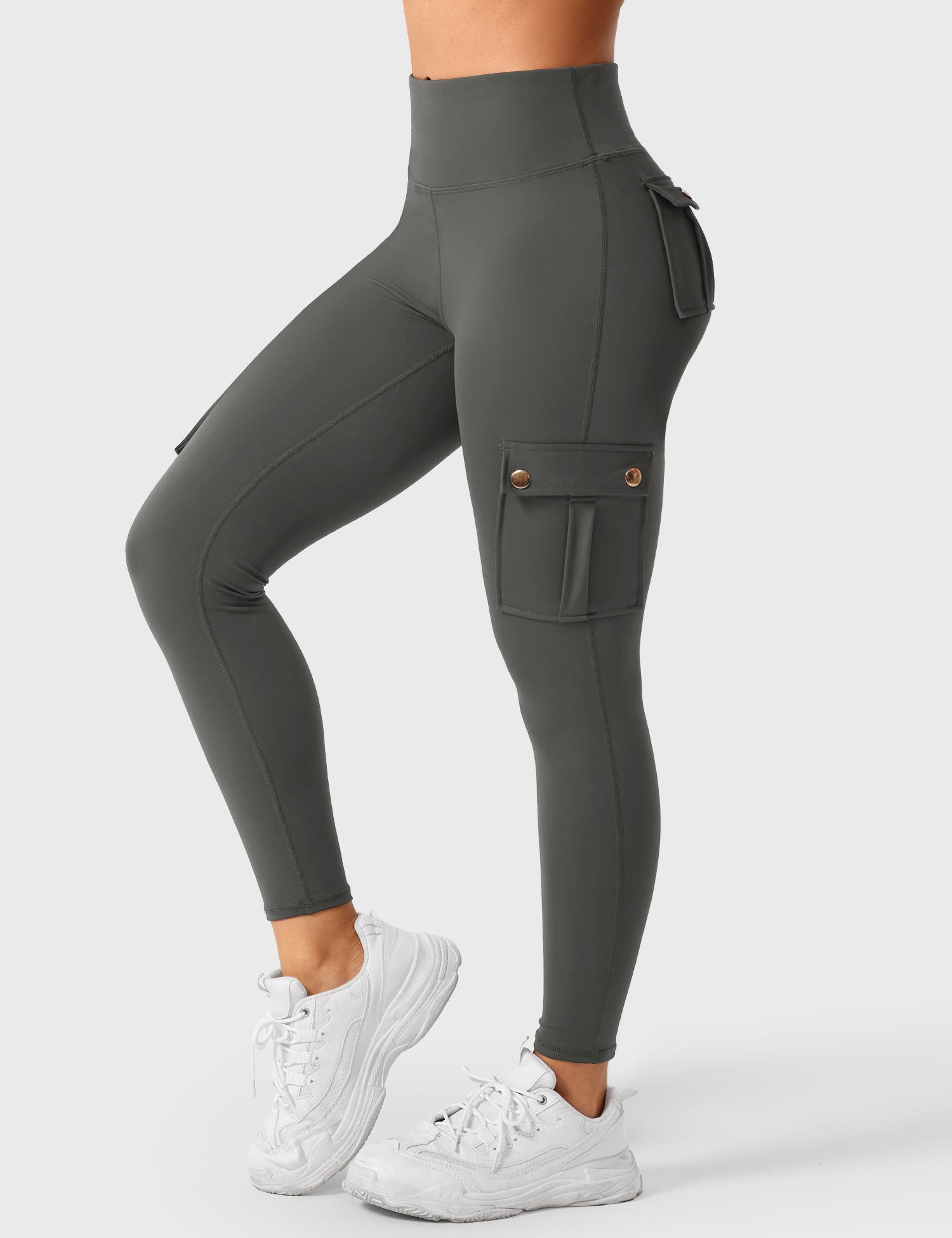 YGLEO Cargo Scrunch Leggings with Pockets