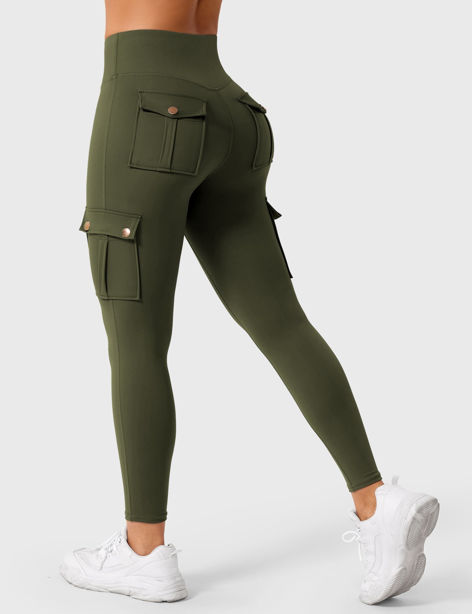 YGLEO Cargo Workout Leggings with Pockets