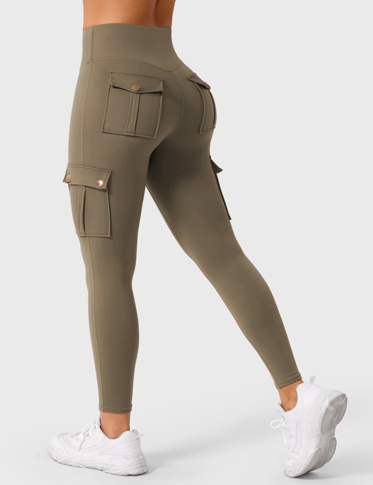 YGLEO Cargo Workout Leggings with Pockets
