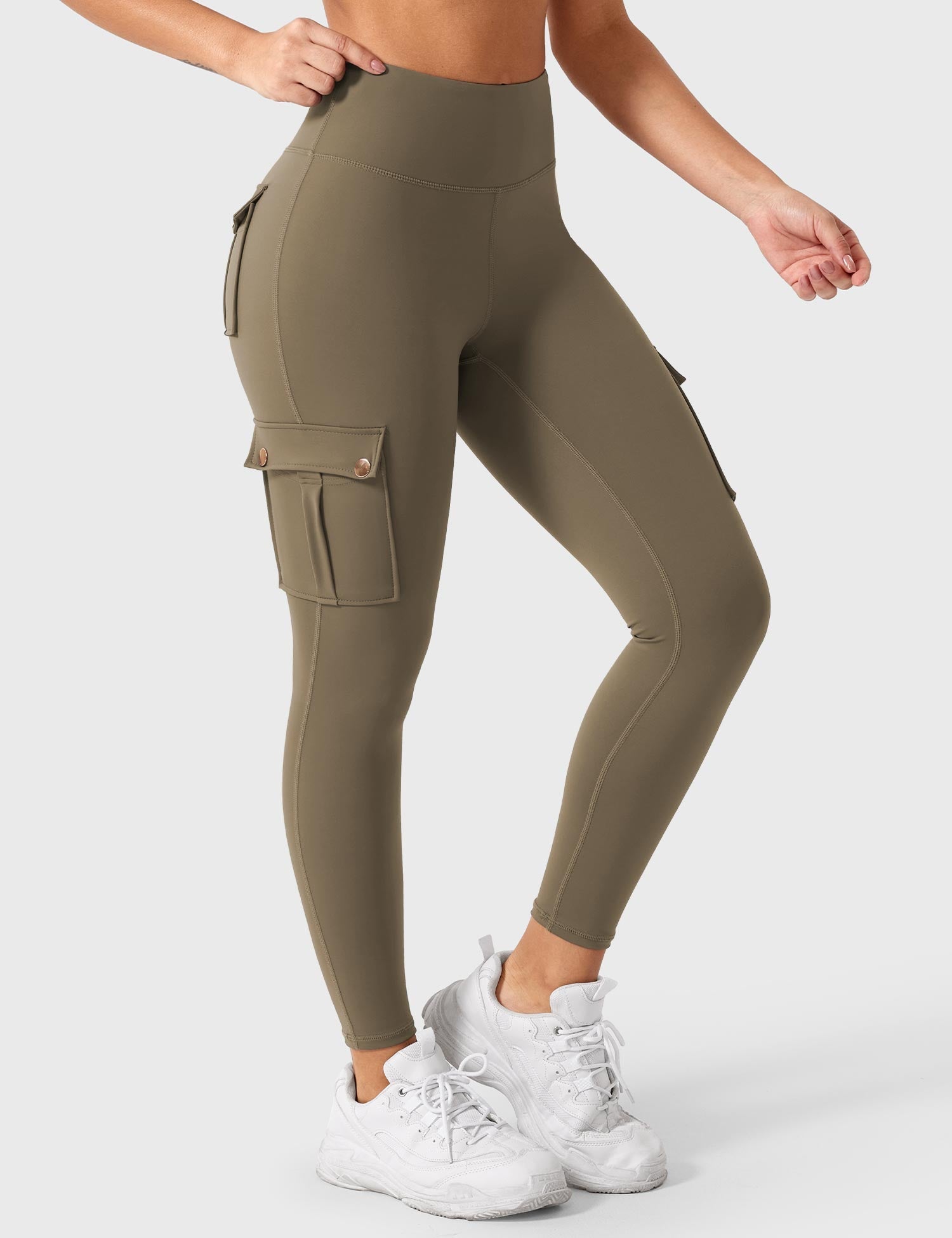 YGLEO Cargo Workout Leggings with Pockets