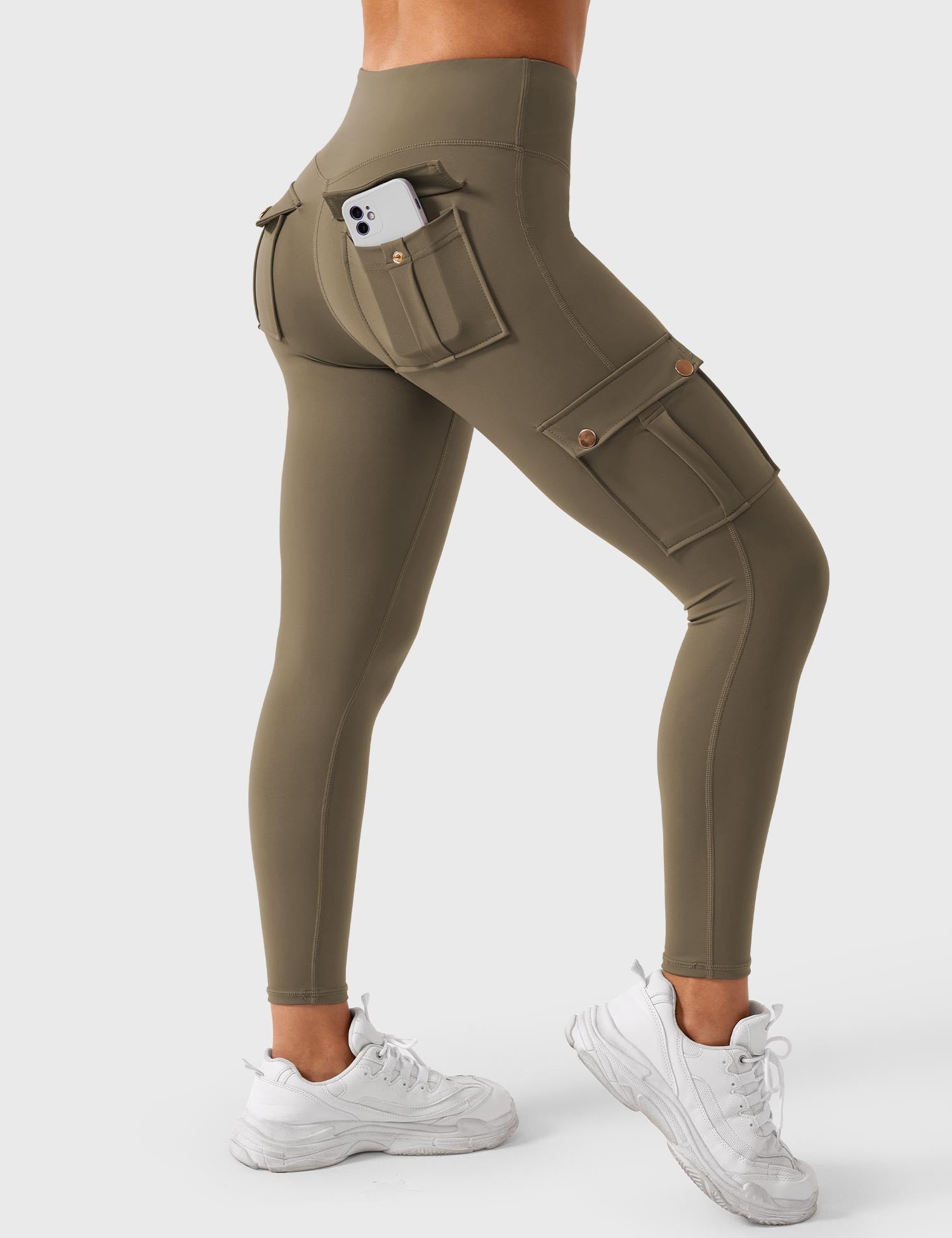 YGLEO Cargo Workout Leggings with Pockets