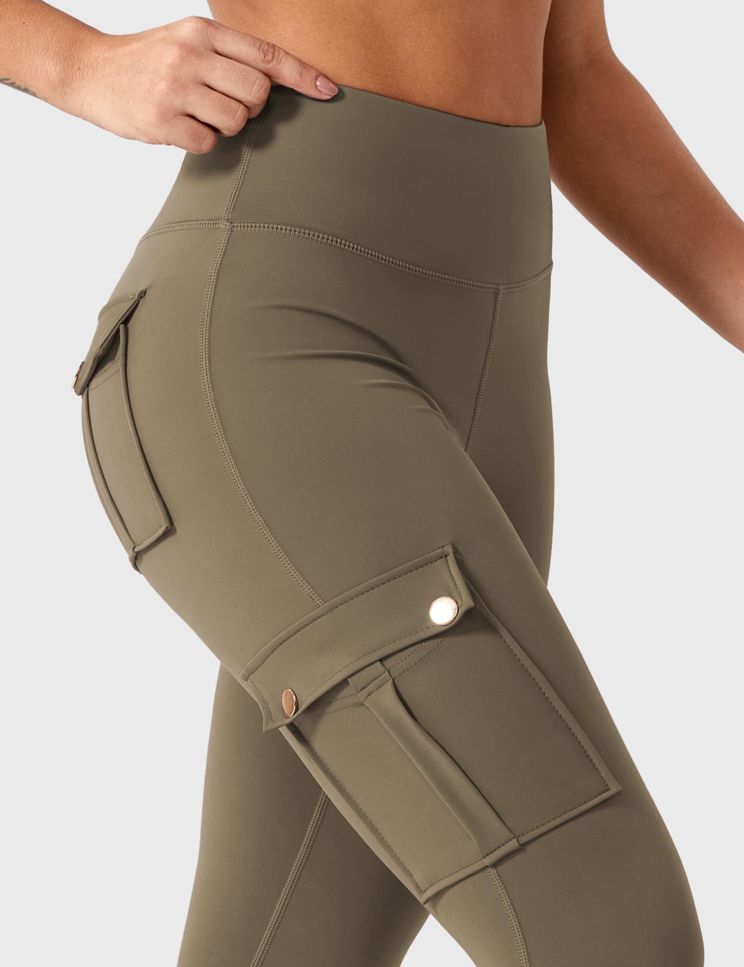 YGLEO Cargo Workout Leggings with Pockets