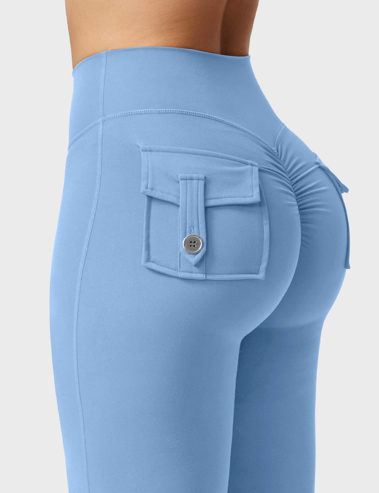 YGLEO Brittany Flared Leggings with Pockets