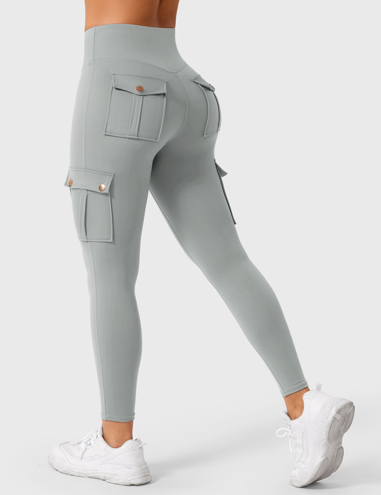 YGLEO Cargo Workout Leggings with Pockets