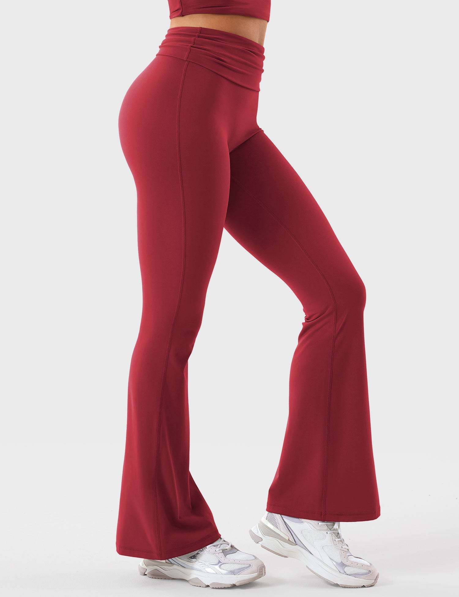 YGLEO Romola Fold Over Flare Leggings
