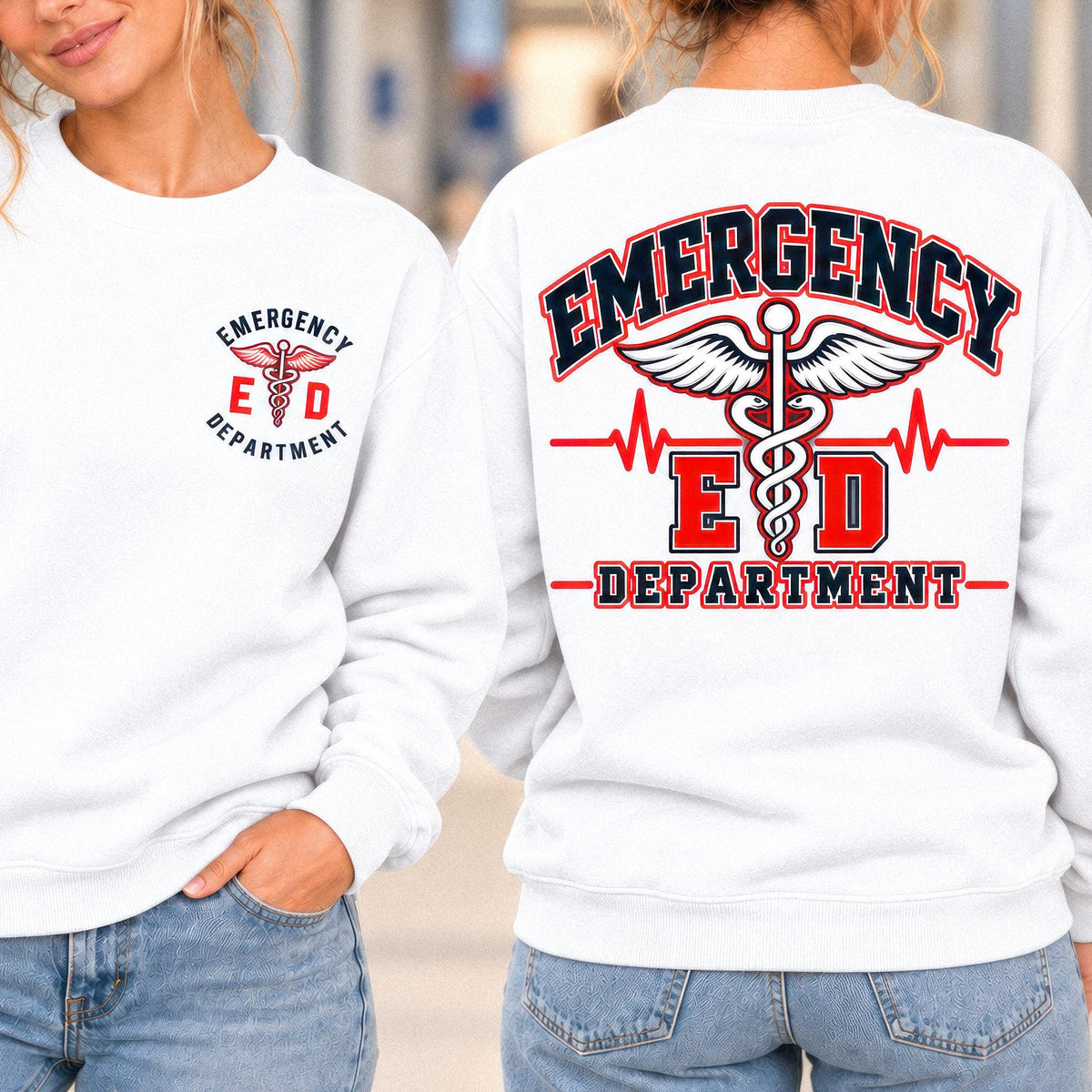 Emergency Department Sweatshirt, ER Nurse Crewneck, Vintage Medical Graphic, Healthcare Worker Gift