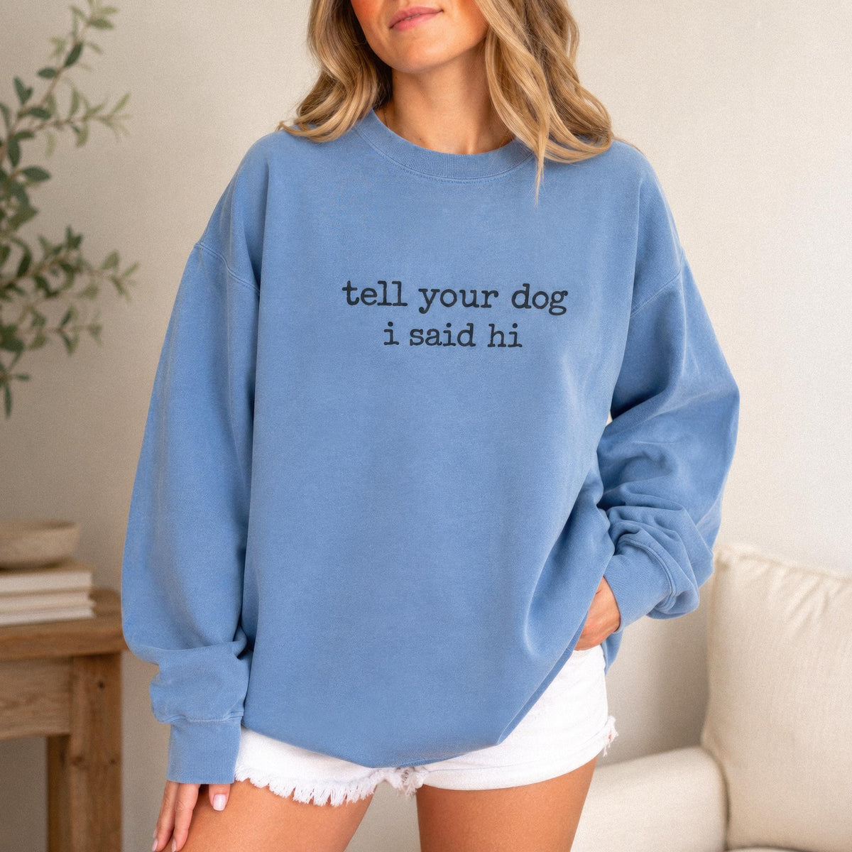 Tell Your Dog I Said Hi Sweatshirt, Comfort Colors Crewneck, Funny Dog Lover Gift