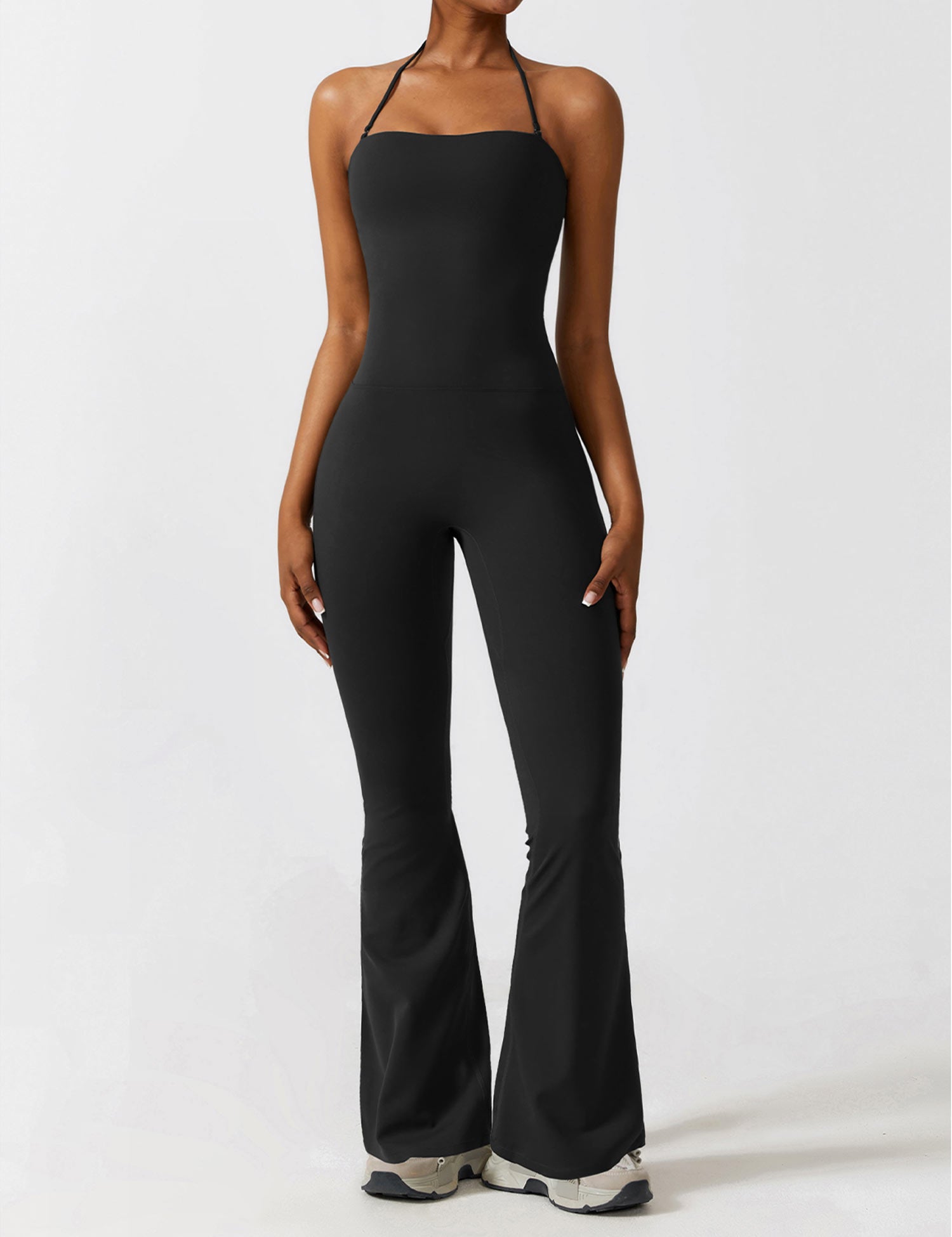 YGLEO Halter Flared Jumpsuit