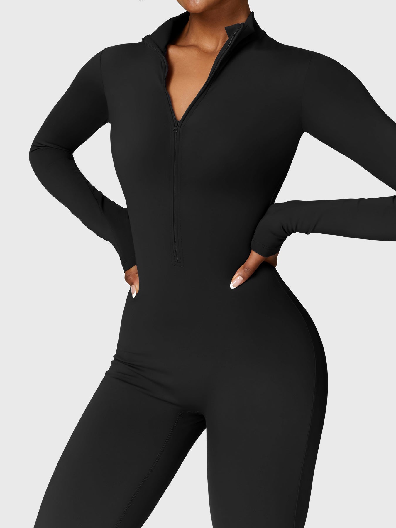 YGLEO Belle Fleece Long Sleeve Zipper Jumpsuit