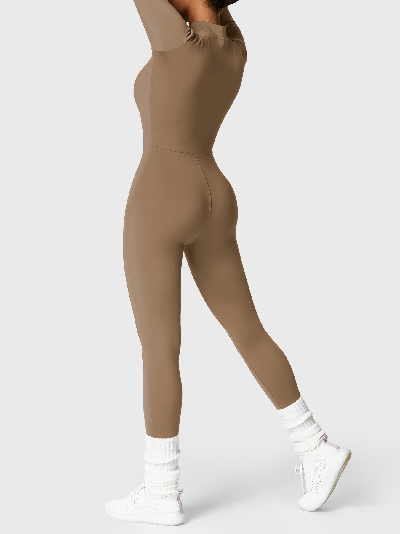 YGLEO Belle Fleece Long Sleeve Zipper Jumpsuit