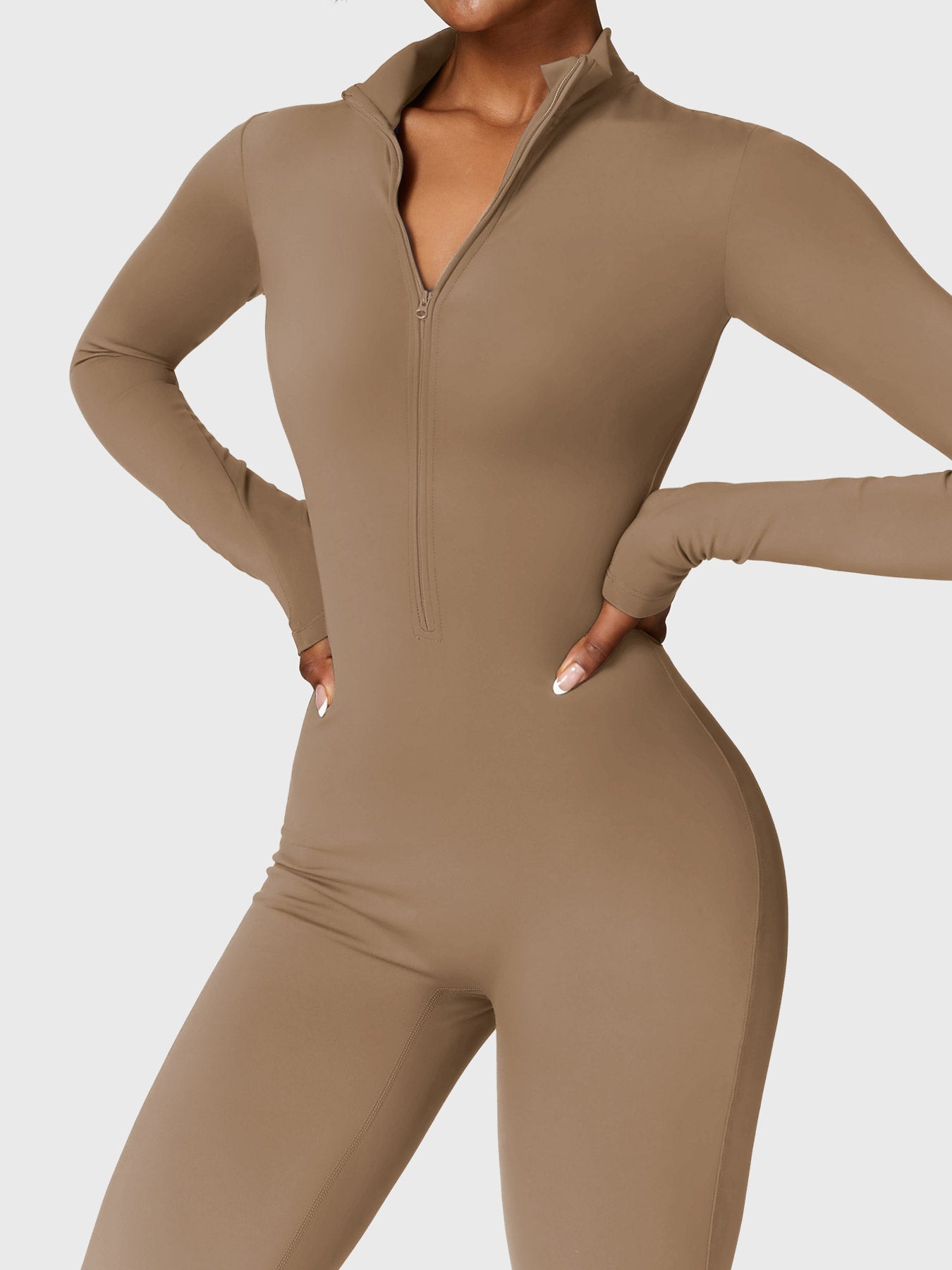 YGLEO Belle Fleece Long Sleeve Zipper Jumpsuit