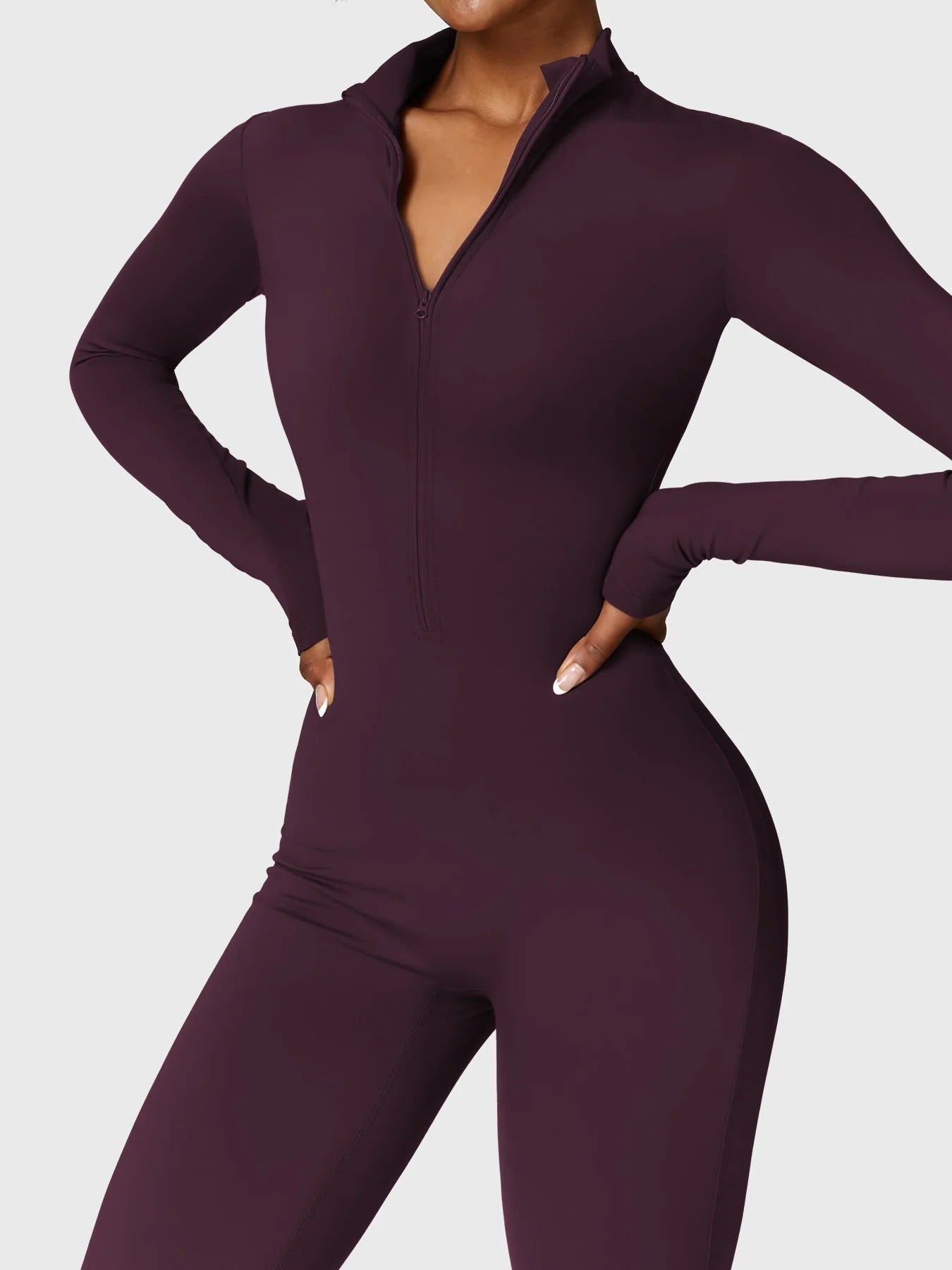 YGLEO Belle Fleece Long Sleeve Zipper Jumpsuit
