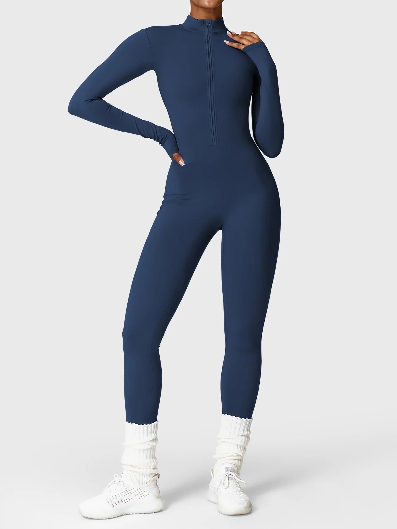 YGLEO Belle Fleece Long Sleeve Zipper Jumpsuit