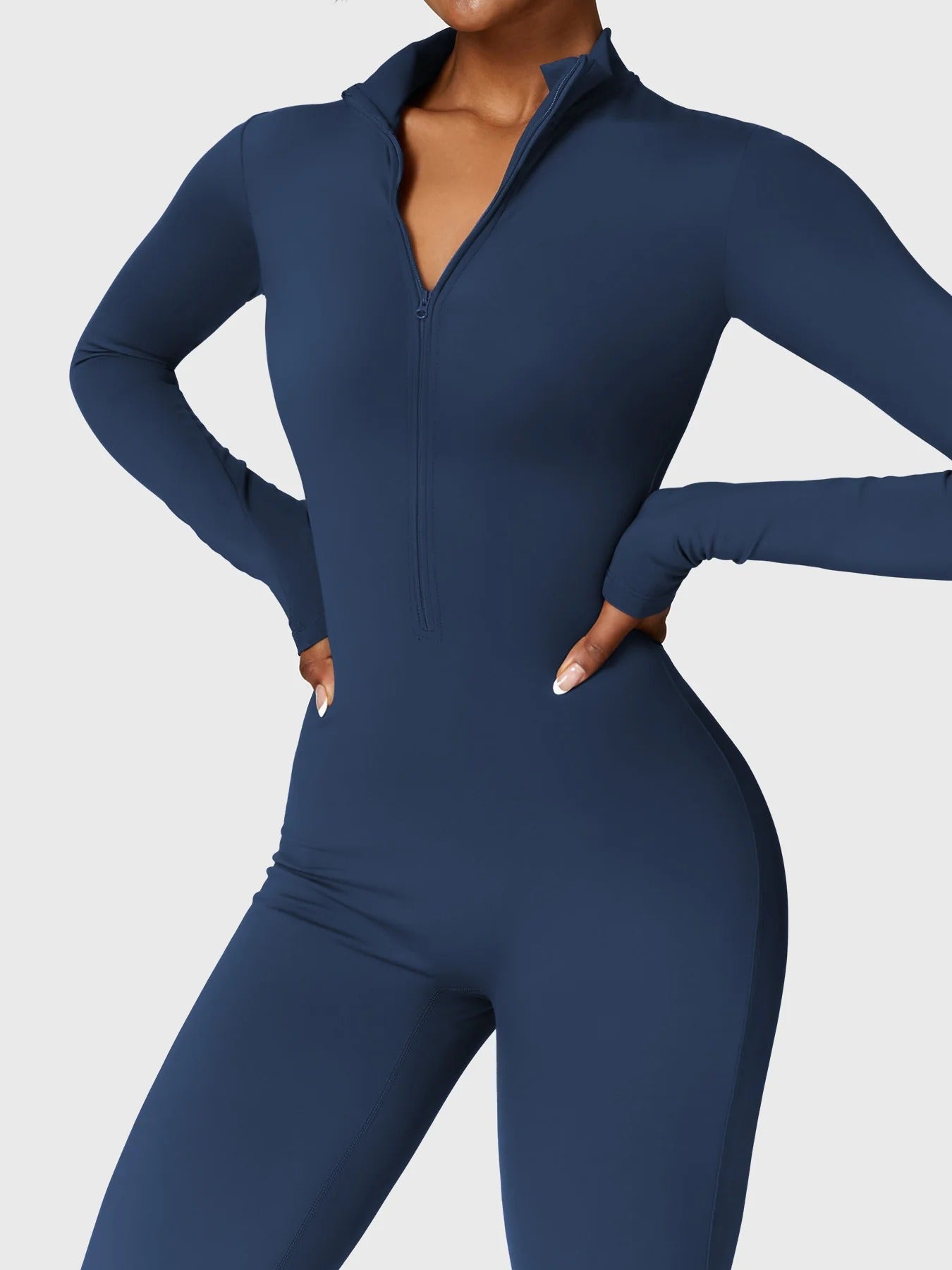 YGLEO Belle Fleece Long Sleeve Zipper Jumpsuit