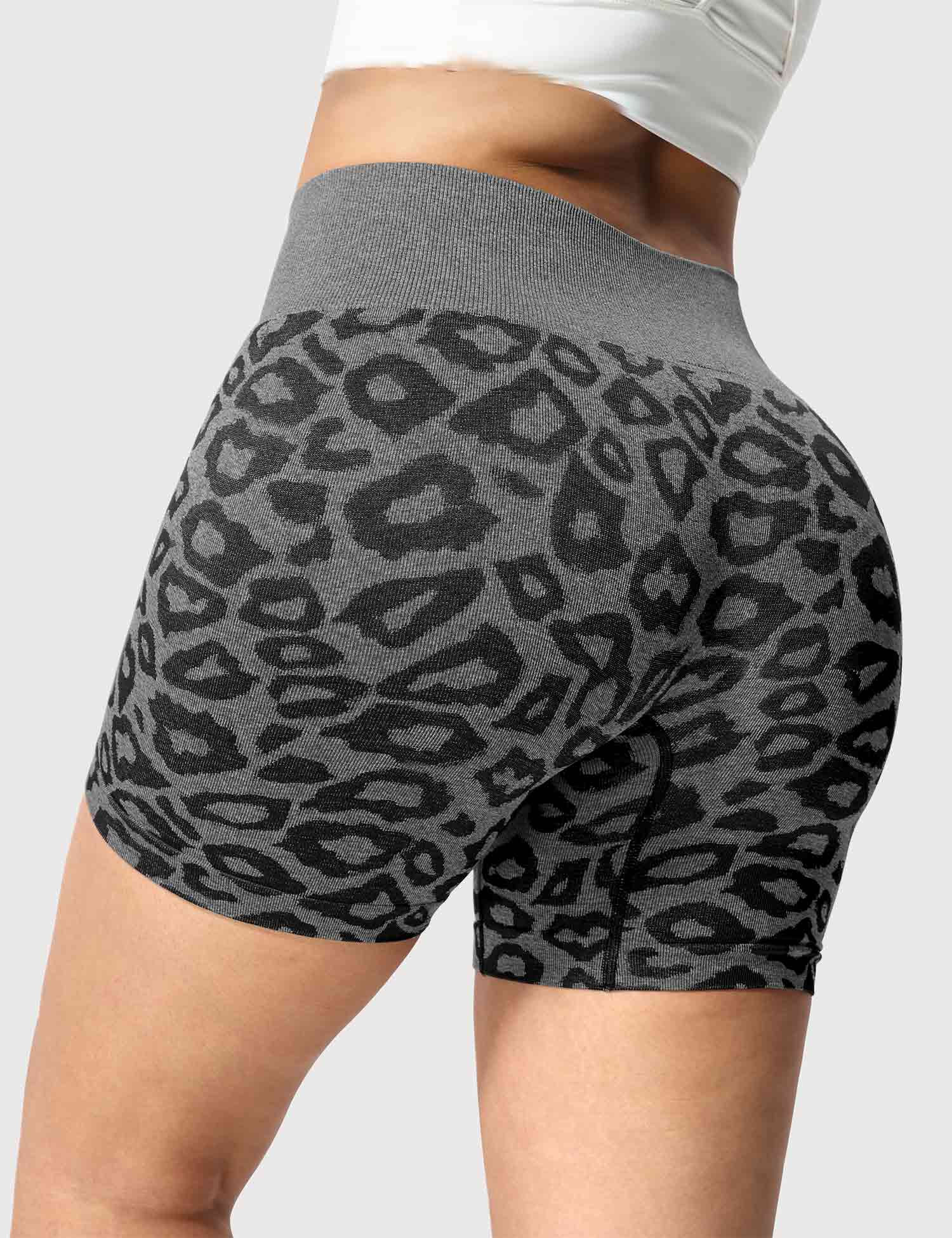 YGLEO Leopard Seamless Shorts