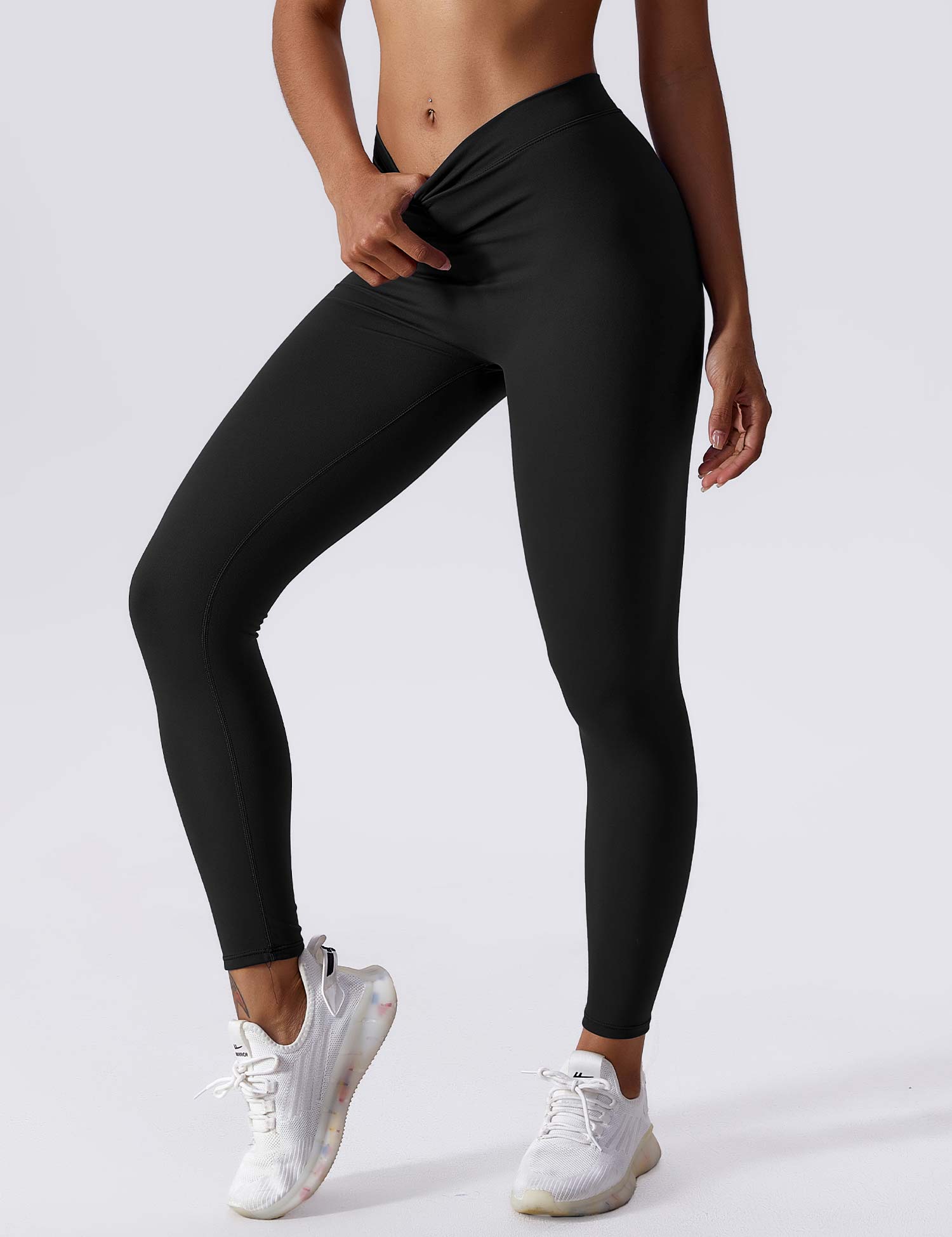 YGLEO V-back Ruched Leggings