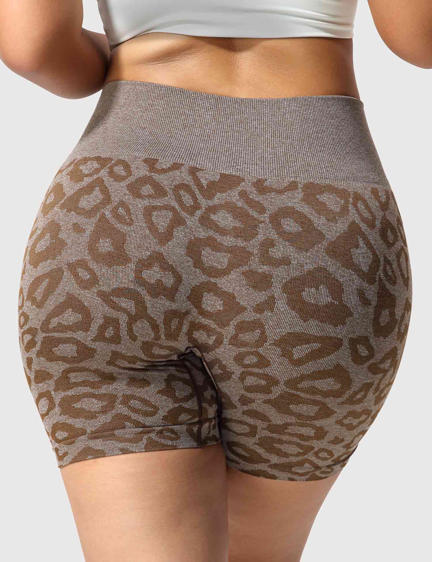 YGLEO Leopard Seamless Shorts