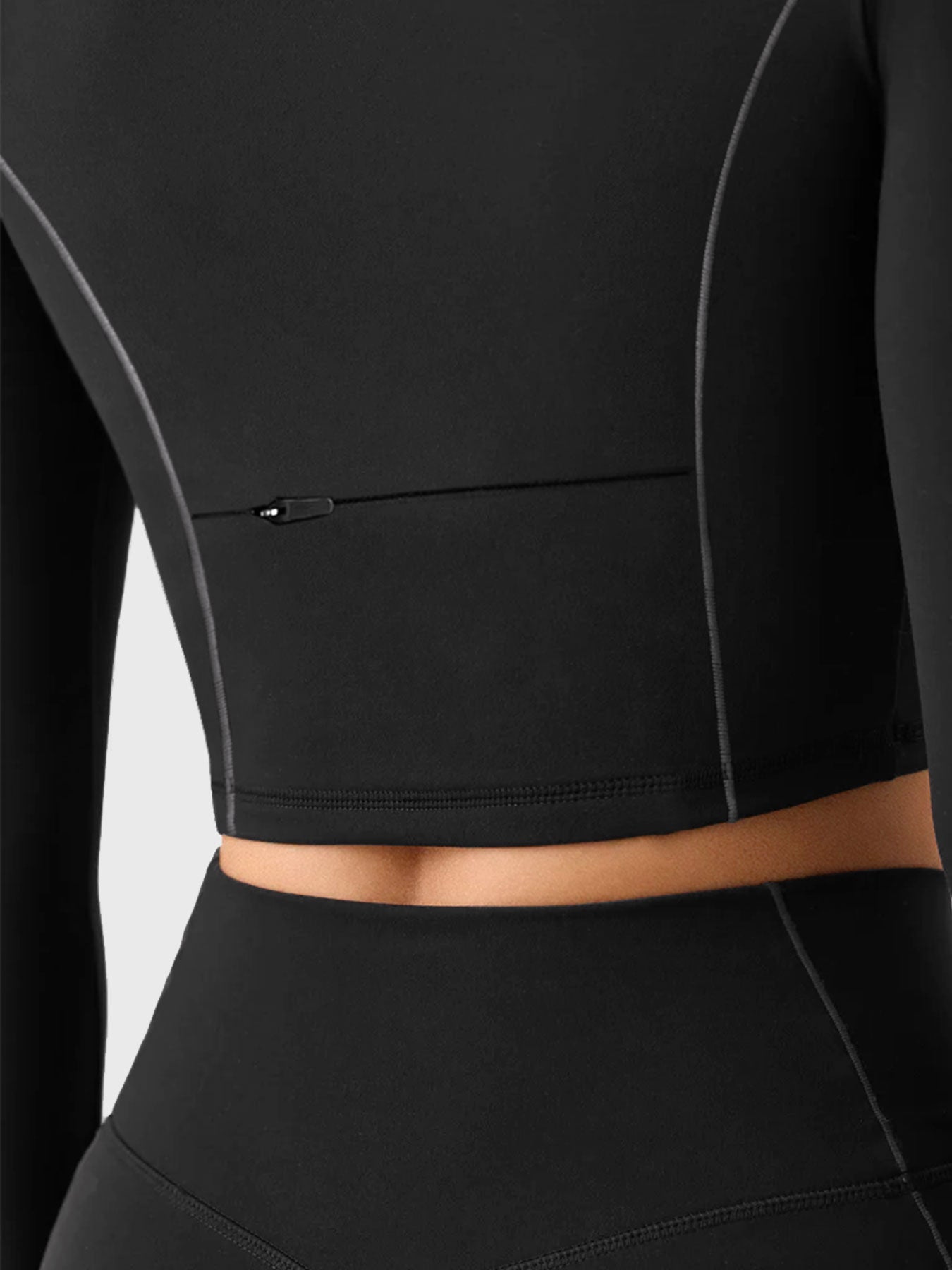 YGLEO Clementine Half Zip Crop Top Leggings Sets