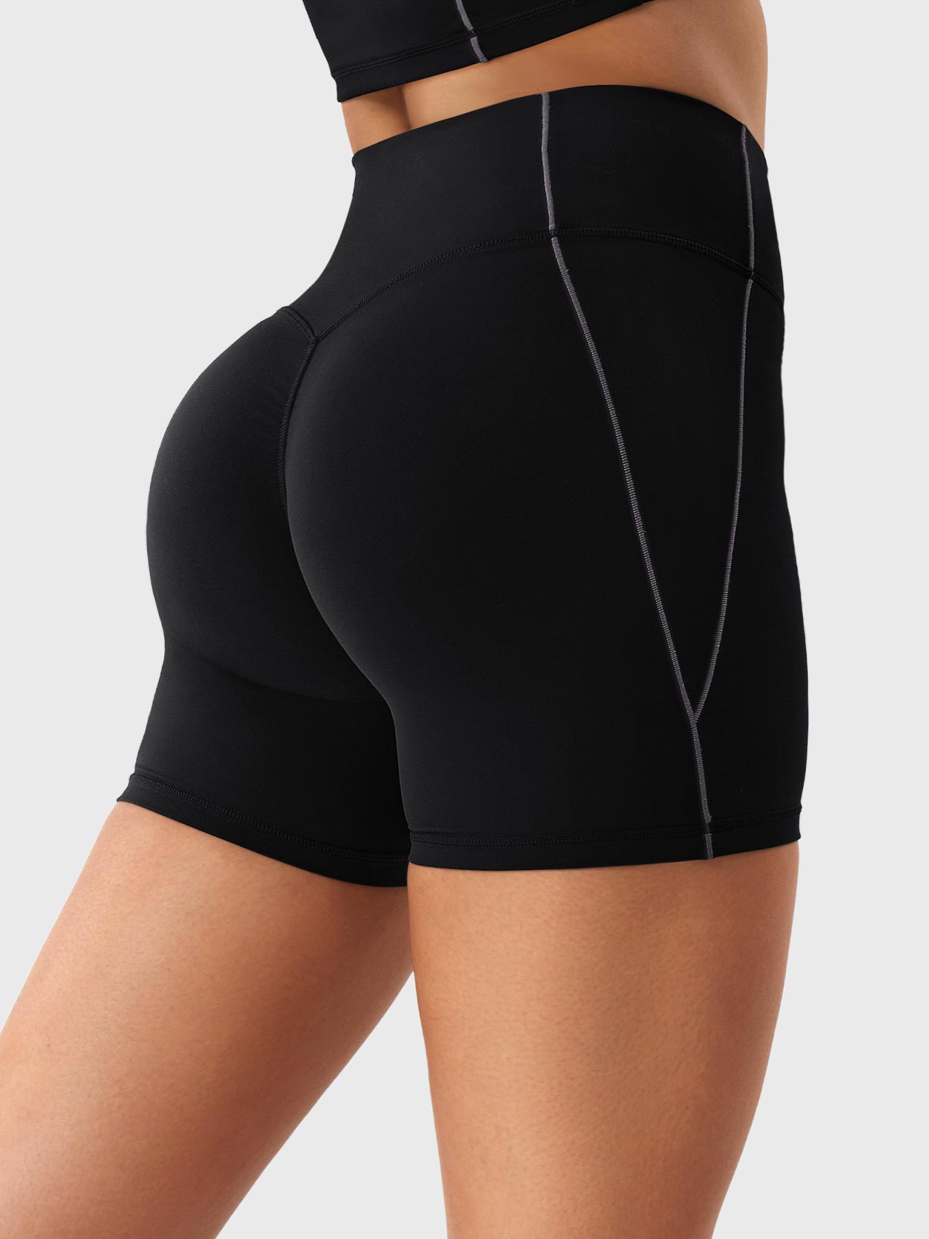 YGLEO Clementine Half Zip Crop Top Shorts Sets