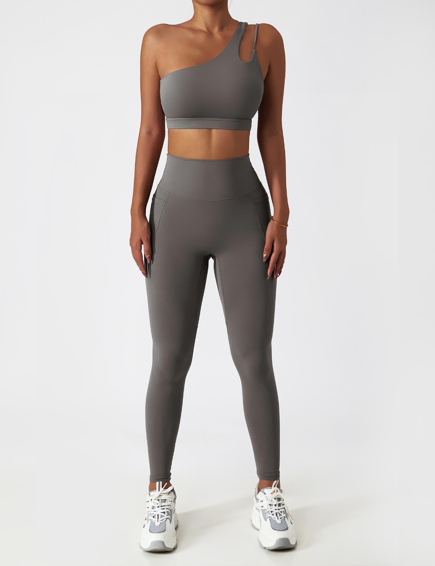 YGLEO One Shoulder Sports Set